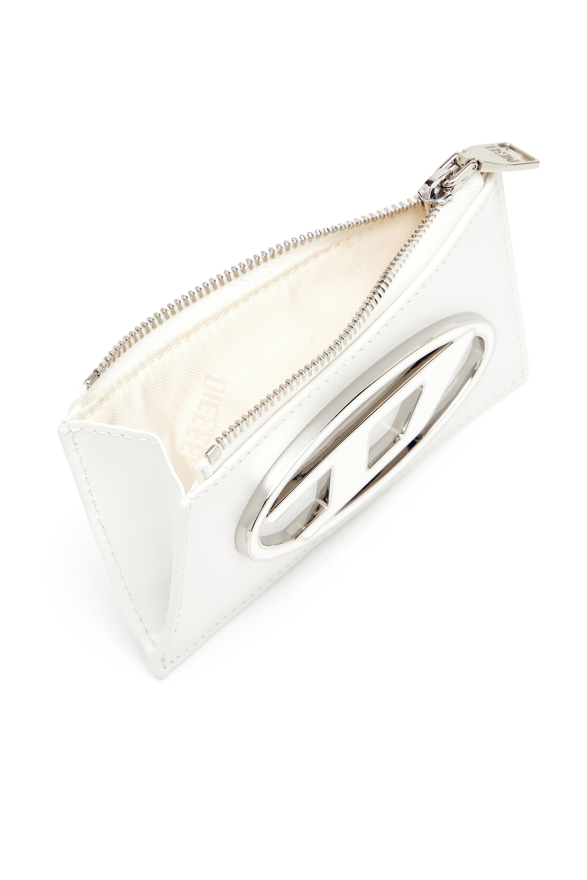 Diesel - 1DR CARD HOLDER III, Female's Flat card holder in nappa leather in White - 3