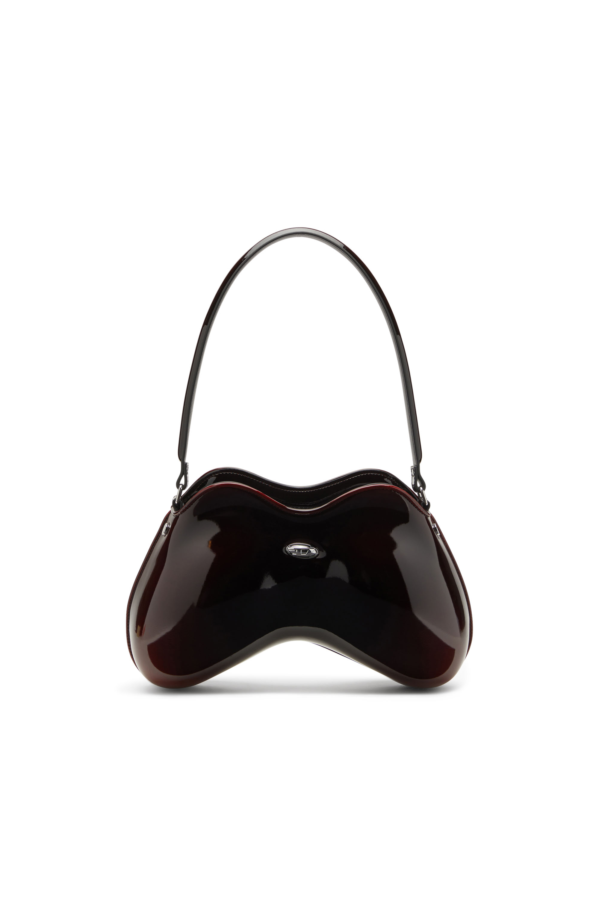 Diesel - DOUBLE-D SHOULDER, Female's Double-D-Rigid shoulder bag in dégradé glossy PU in Burgundy - 1