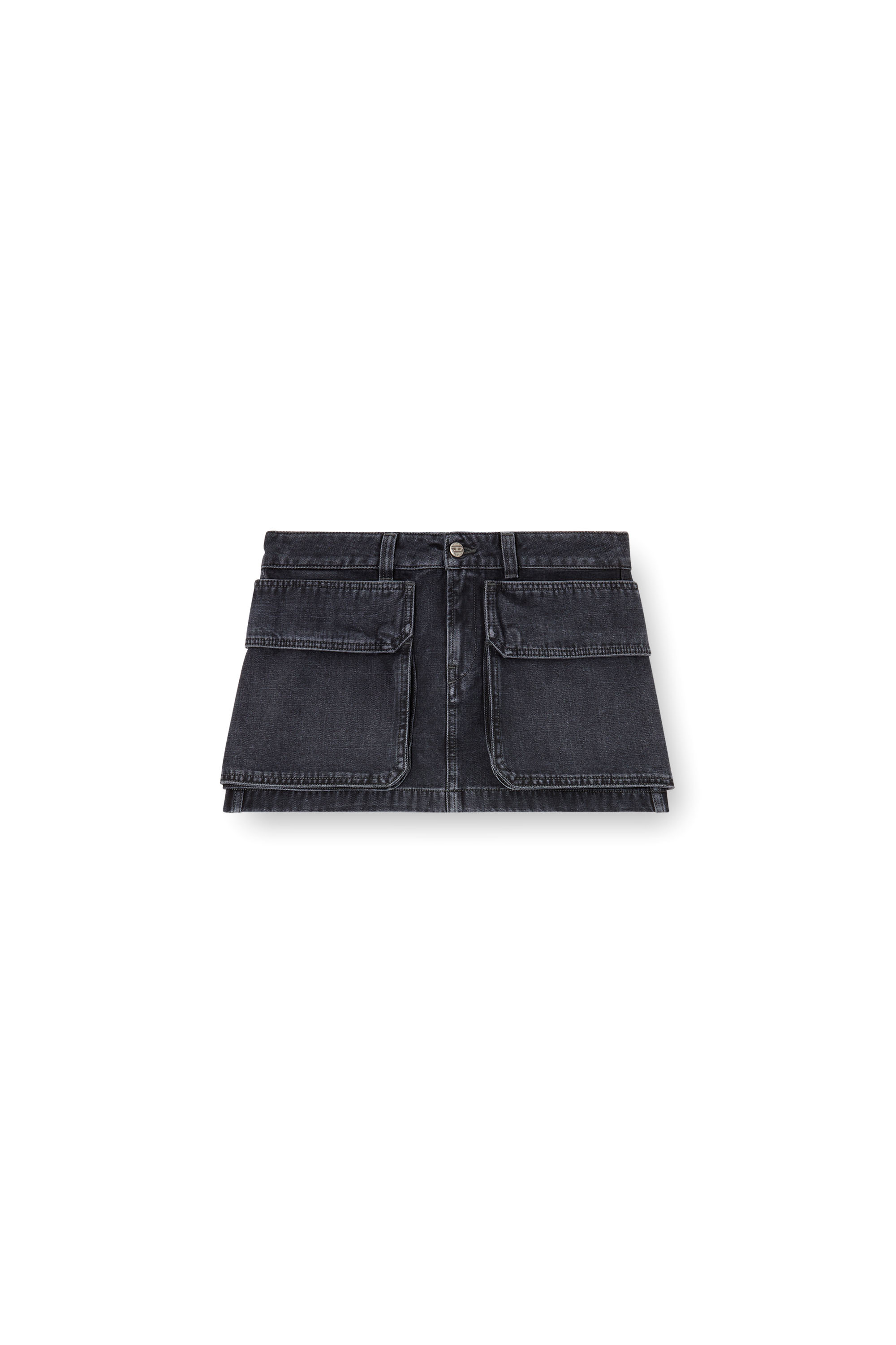 Diesel - DE-TON, Female's Mini skirt in batavia-weave denim in Black - 3