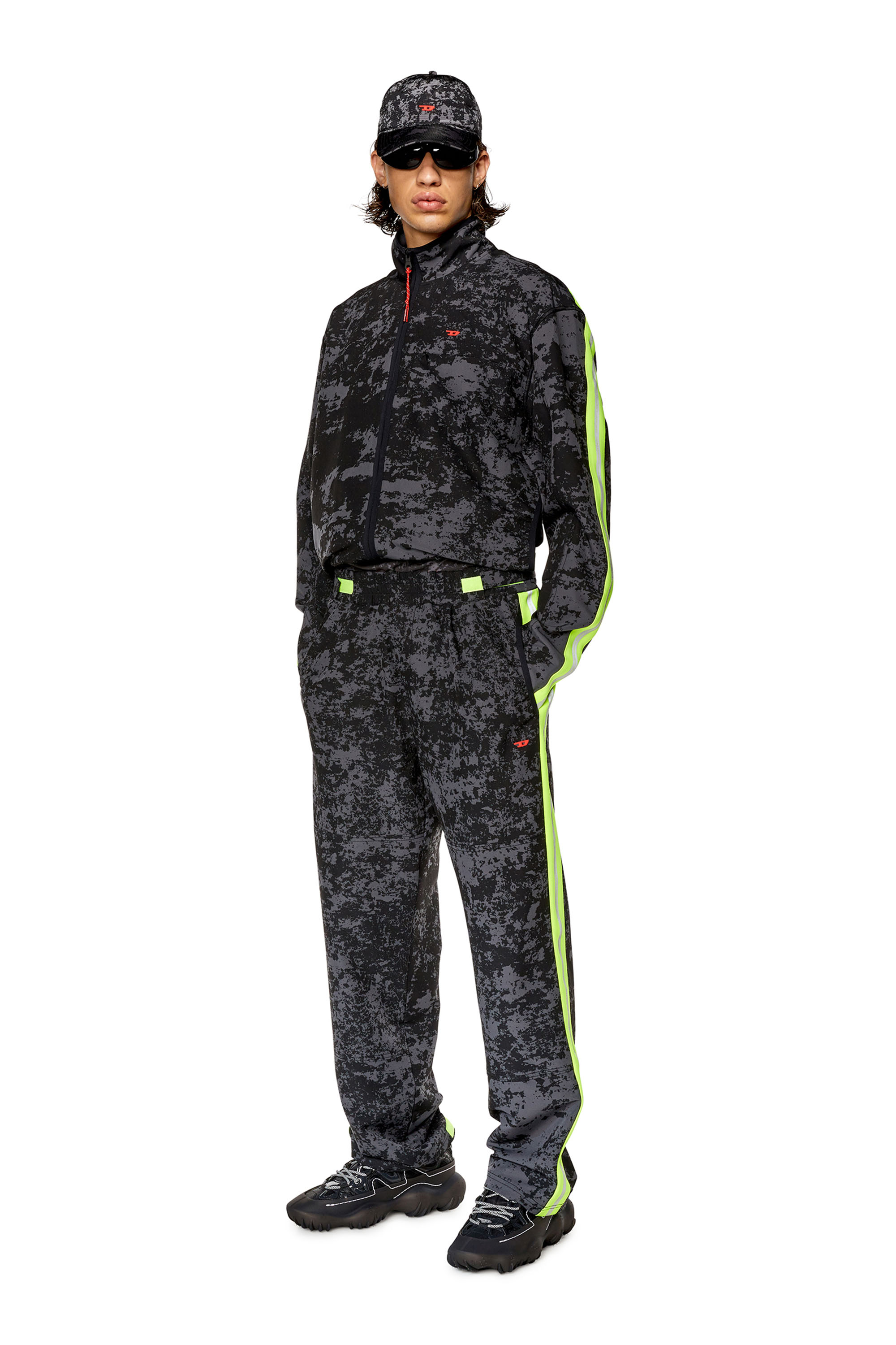 Diesel - AMWT-BYRON-WT13, Male Woven track jacket with cloudy print in Multicolor - Image 2
