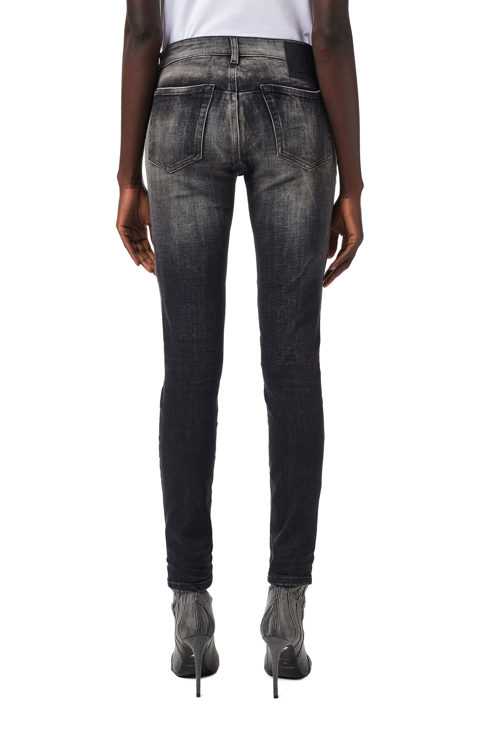 Diesel - D-Jevel 09B18 Slim Jeans, Black/Dark Grey - Image 2