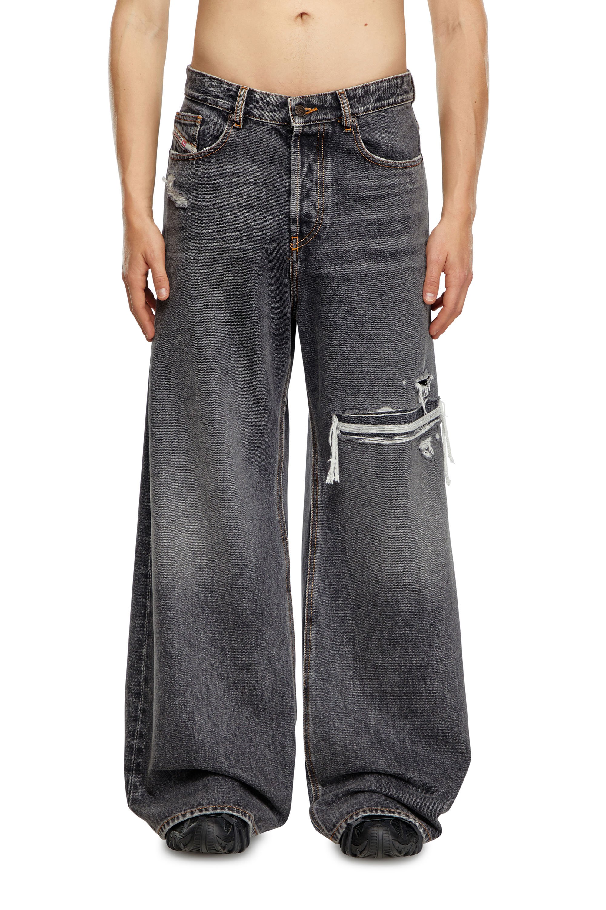 Diesel - Male Straight Jeans D-Rise 007F6, Black/Dark Grey - Image 1