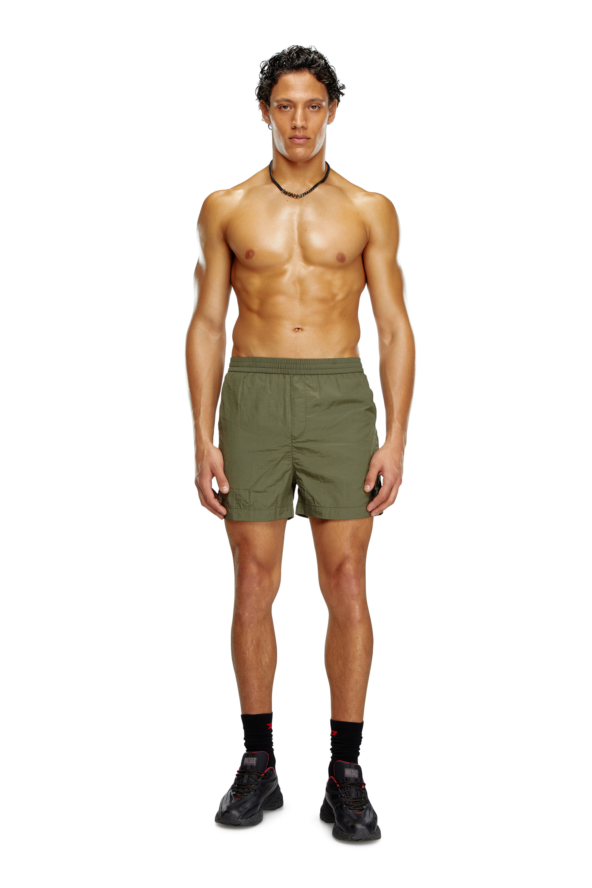 Diesel - BMBX-RIO-41CM-PARACHUTE, Male's Nylon board shorts in Military Green - 1