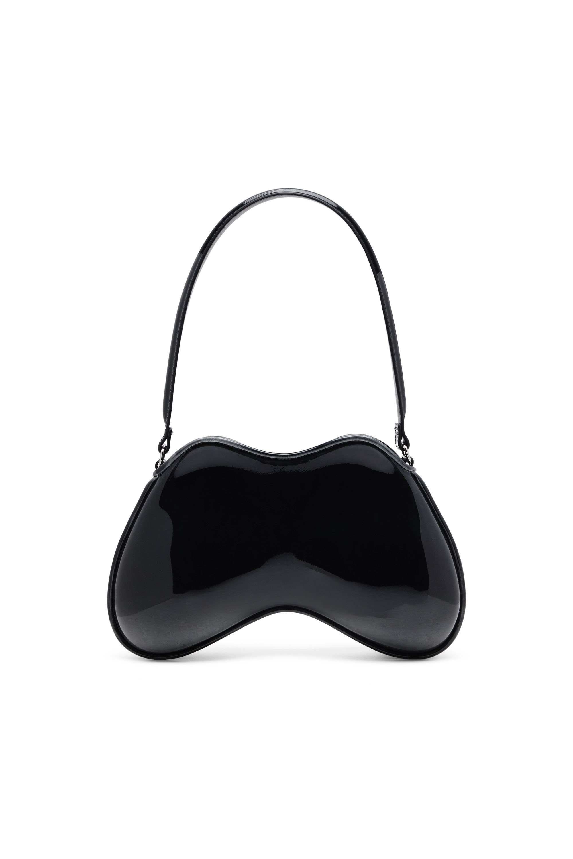 Diesel - DOUBLE-D SHOULDER, Female's Double-D-Rigid shoulder bag in dégradé glossy PU in Black - 3