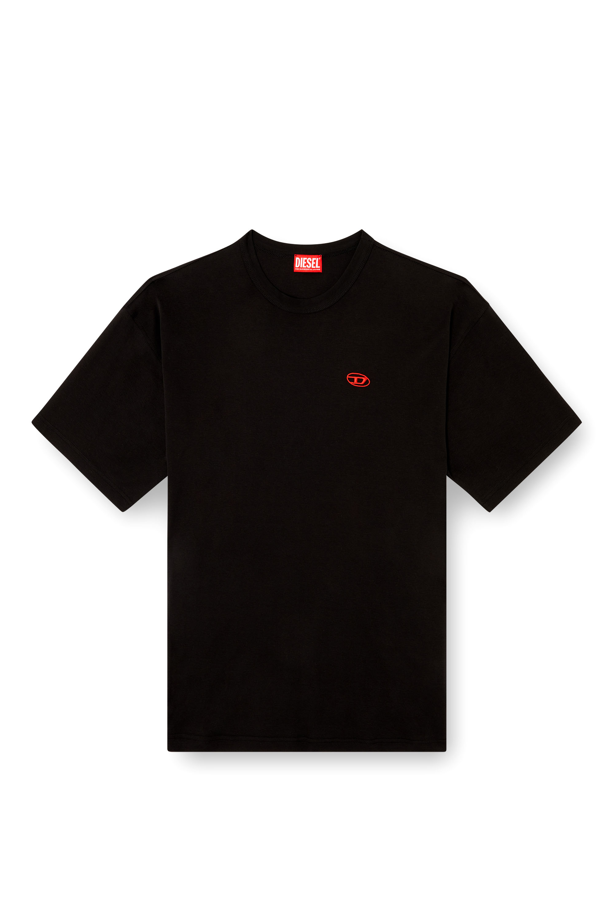 Diesel - T-BOXT-T6, Male's T-shirt with red Oval D in Black - 3