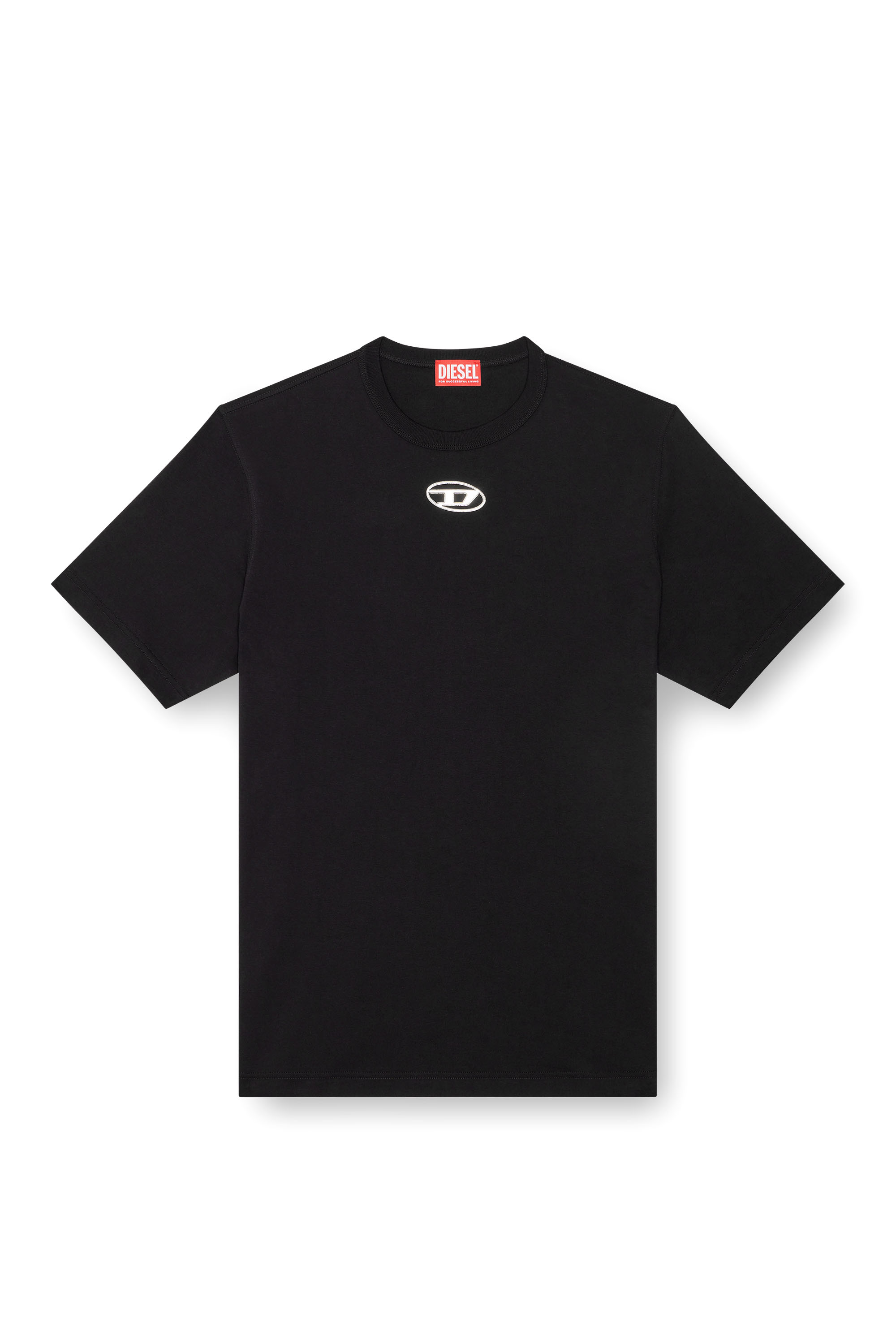 Diesel - T-ADJUST-OD, Male's T-shirt with injection moulded logo in Black - 4