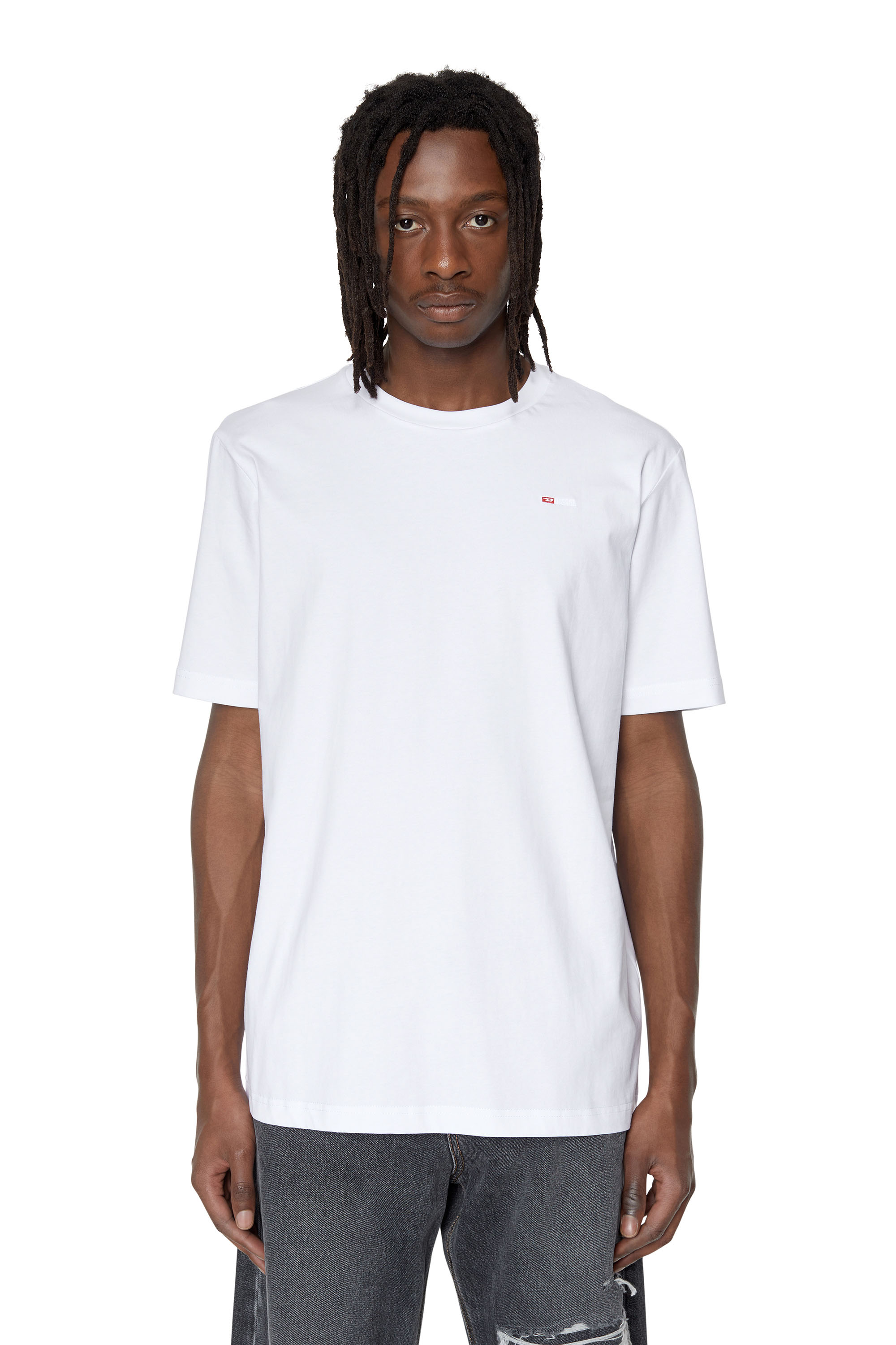 Diesel - T-JUST-MICRODIV, Homme T-shirt avec logo micro-brodé in Blanc - Image 1