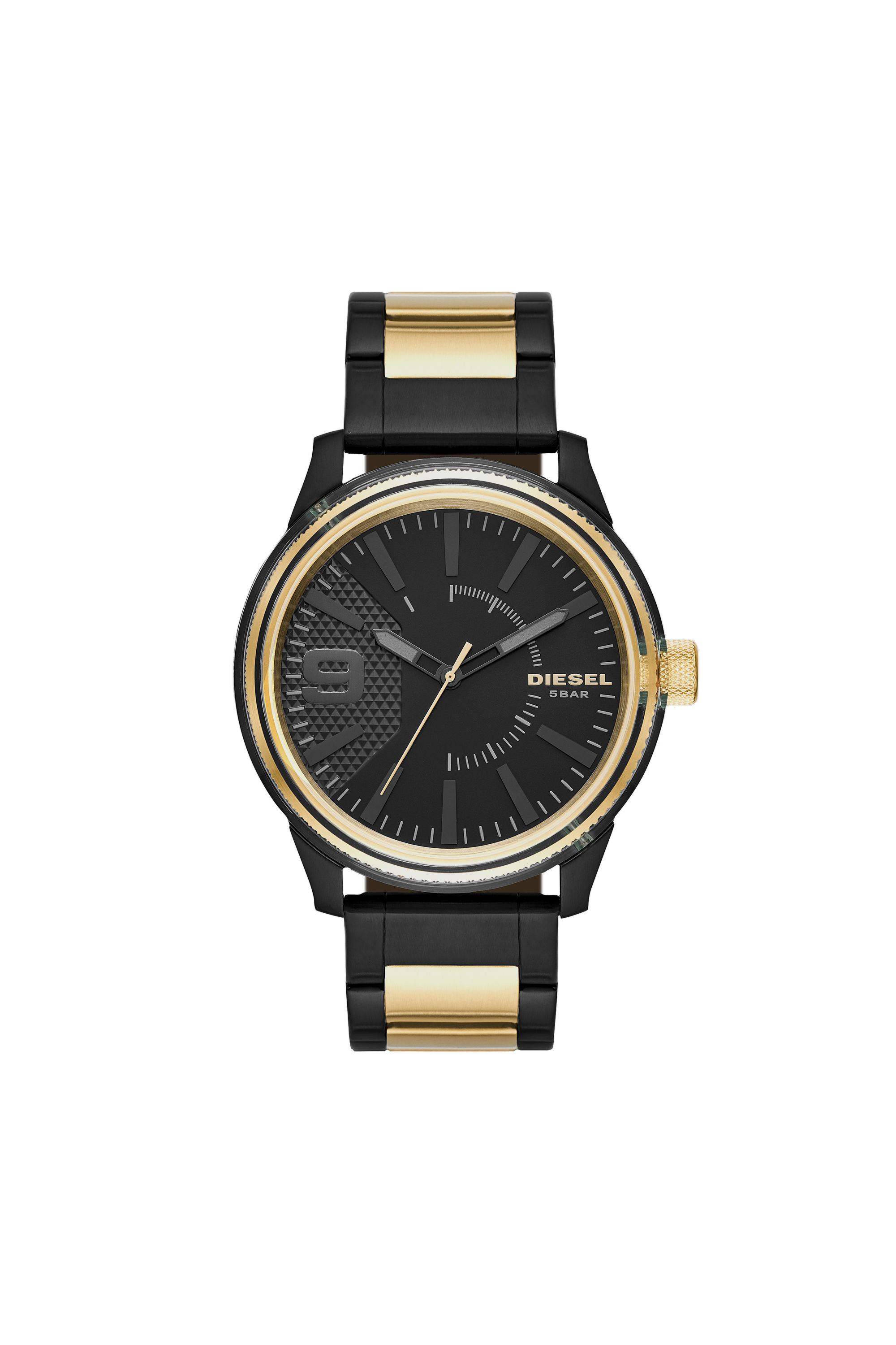 Diesel - DZ1877, Male's Three-hand stainless steel watch in Black/Gold - 1