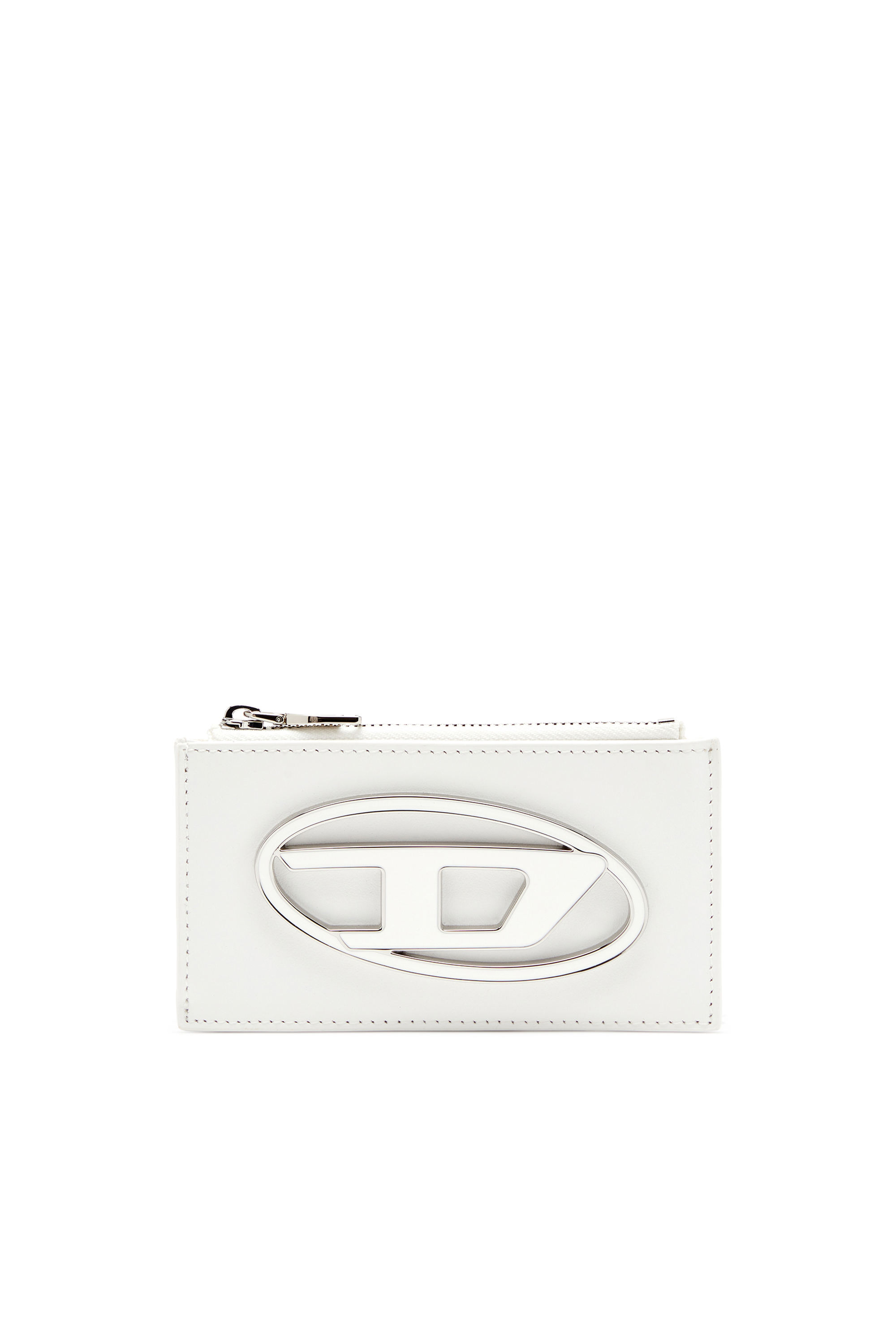 Diesel - 1DR CARD HOLDER III, Porte-cartes plat en cuir nappa Femme in Blanc - 1