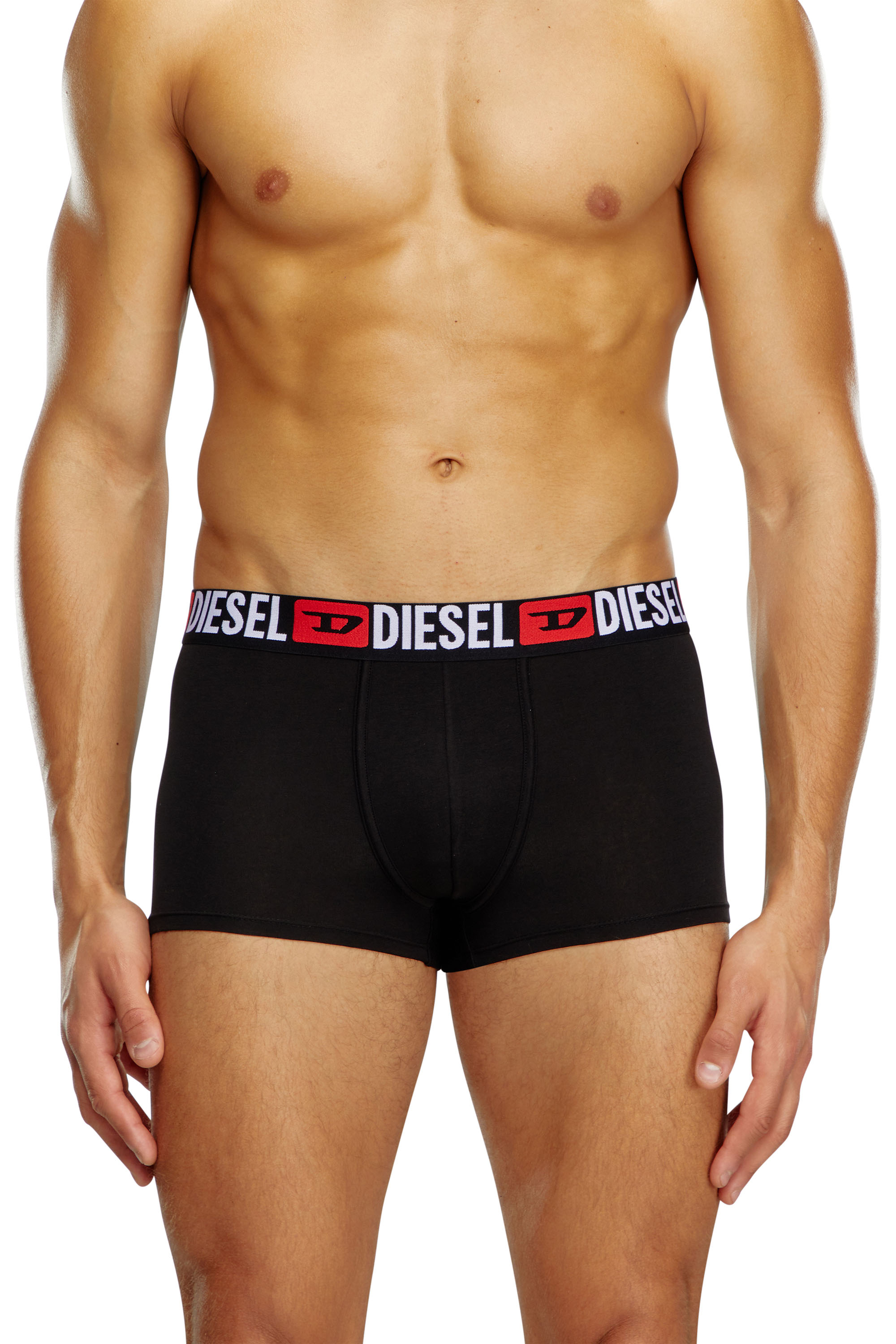 Diesel - UMBX-DAMIENTHREEPACK, Male's Three-pack of all-over logo waist boxers in Black - 2