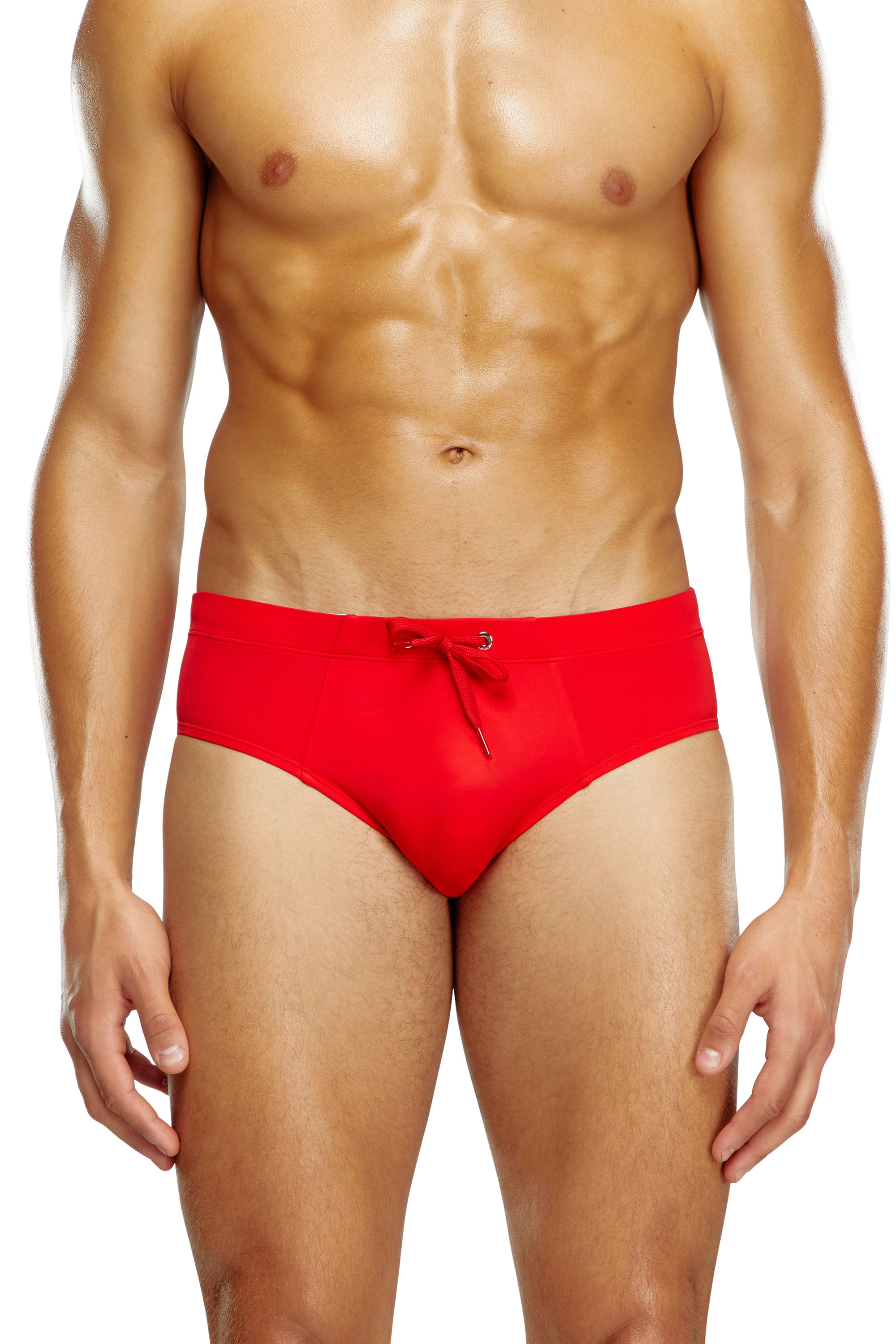 Diesel - BMBR-ALFIE, Male's Swim briefs with tonal logo print in Red - 2