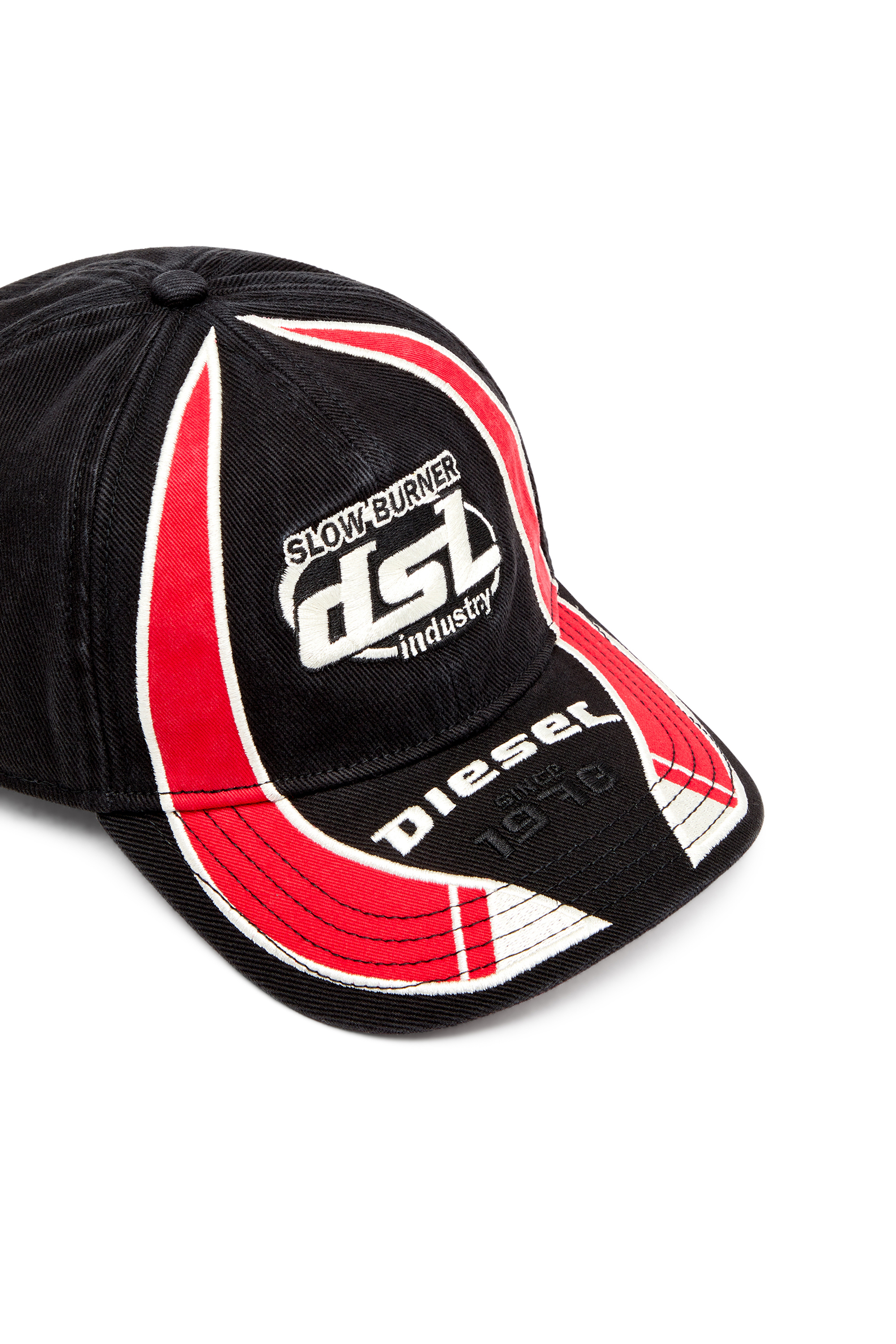 Diesel - C-ARSON, Male's Baseball cap with embroidered detail in Black/Red - 3