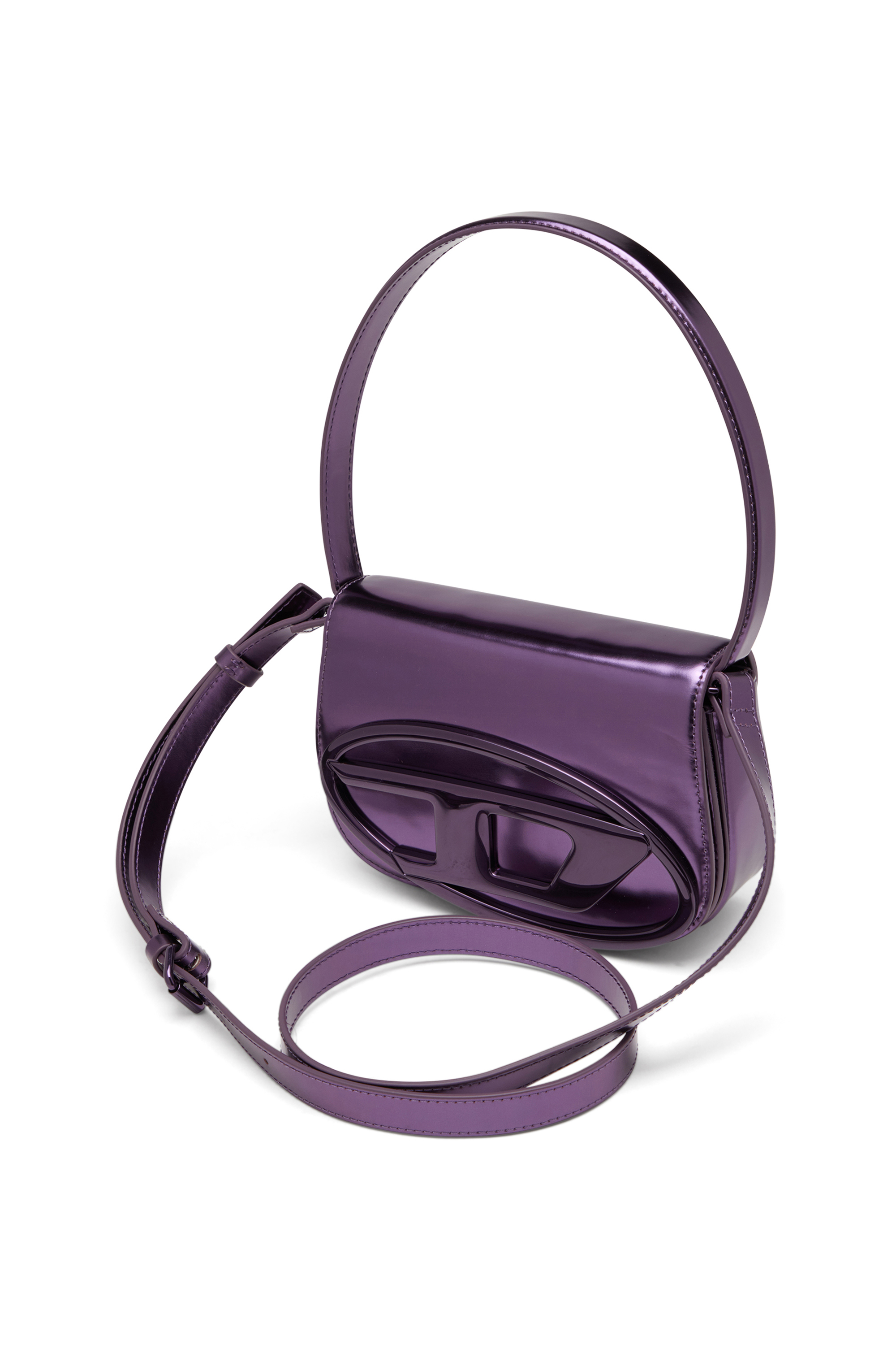 Diesel - 1DR, Female's 1DR-Iconic shoulder bag in mirrored leather in Dark Violet - 5