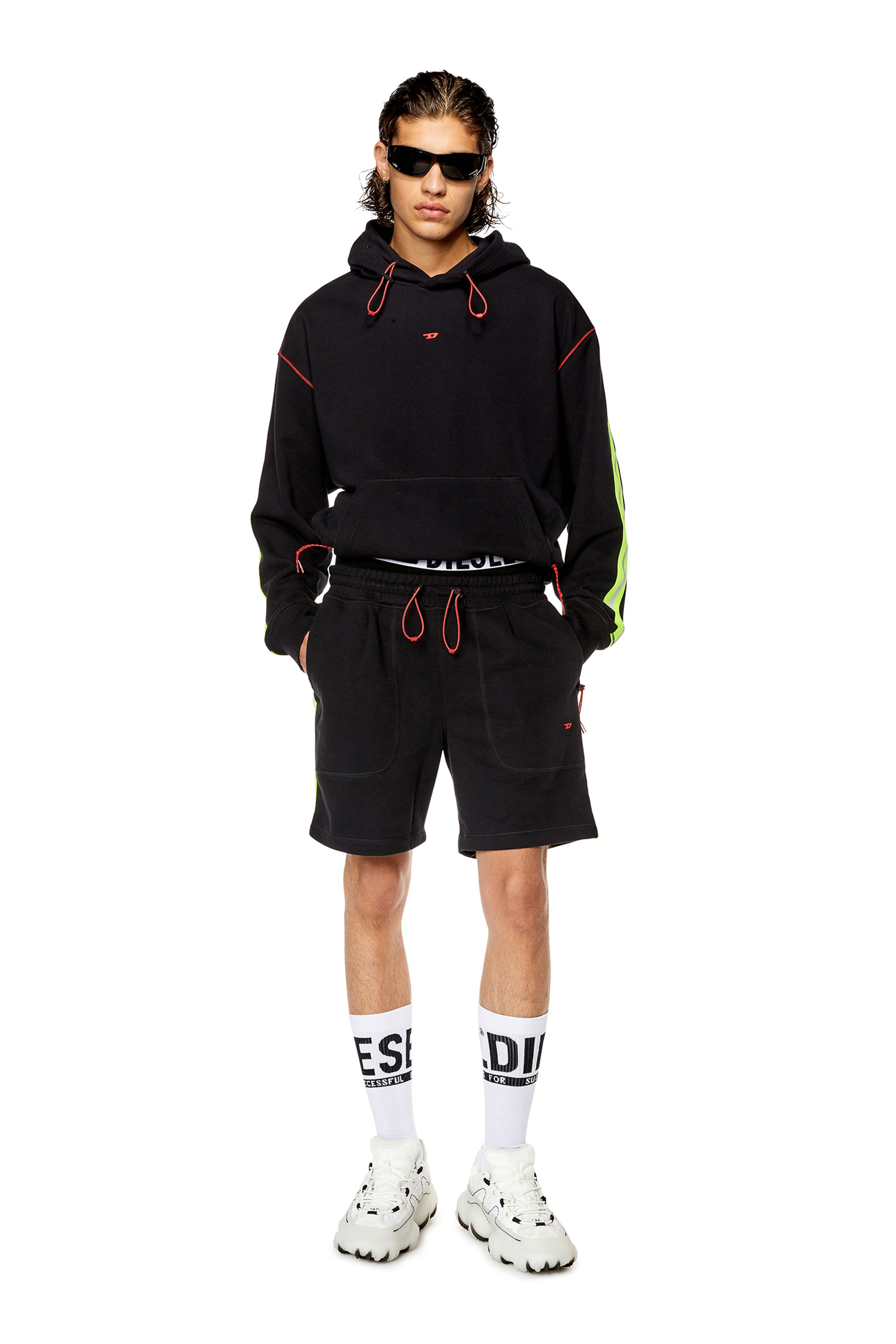 Diesel - AMST-HAYDEN-HT06, Male Hoodie with reflective logo bands in Multicolor - Image 2