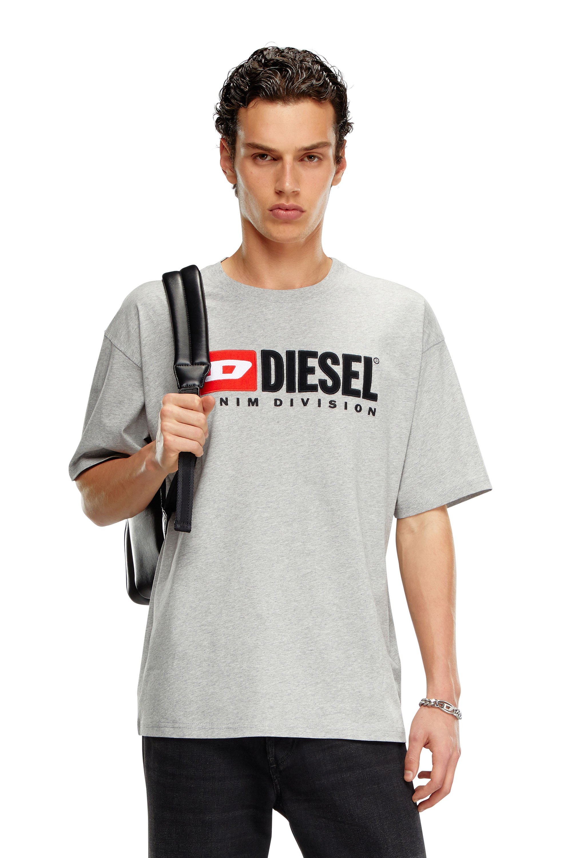 Diesel - T-BOXT-DIV, T-shirt avec empiècement Diesel Homme in Gris - 1