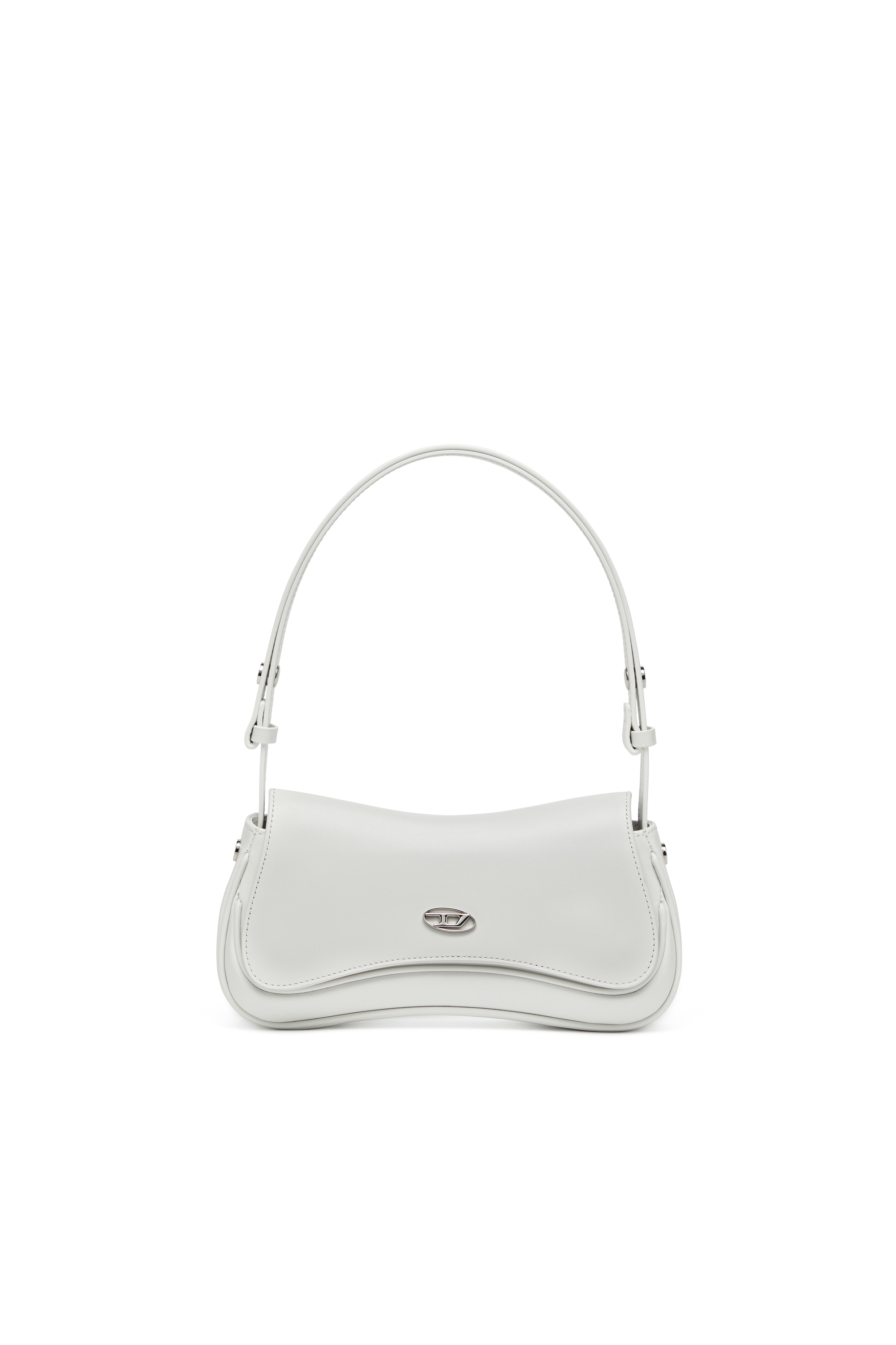 Diesel - PLAY CLUTCH, Female's Play-Semi gloss leather shoulder bag in White - 2