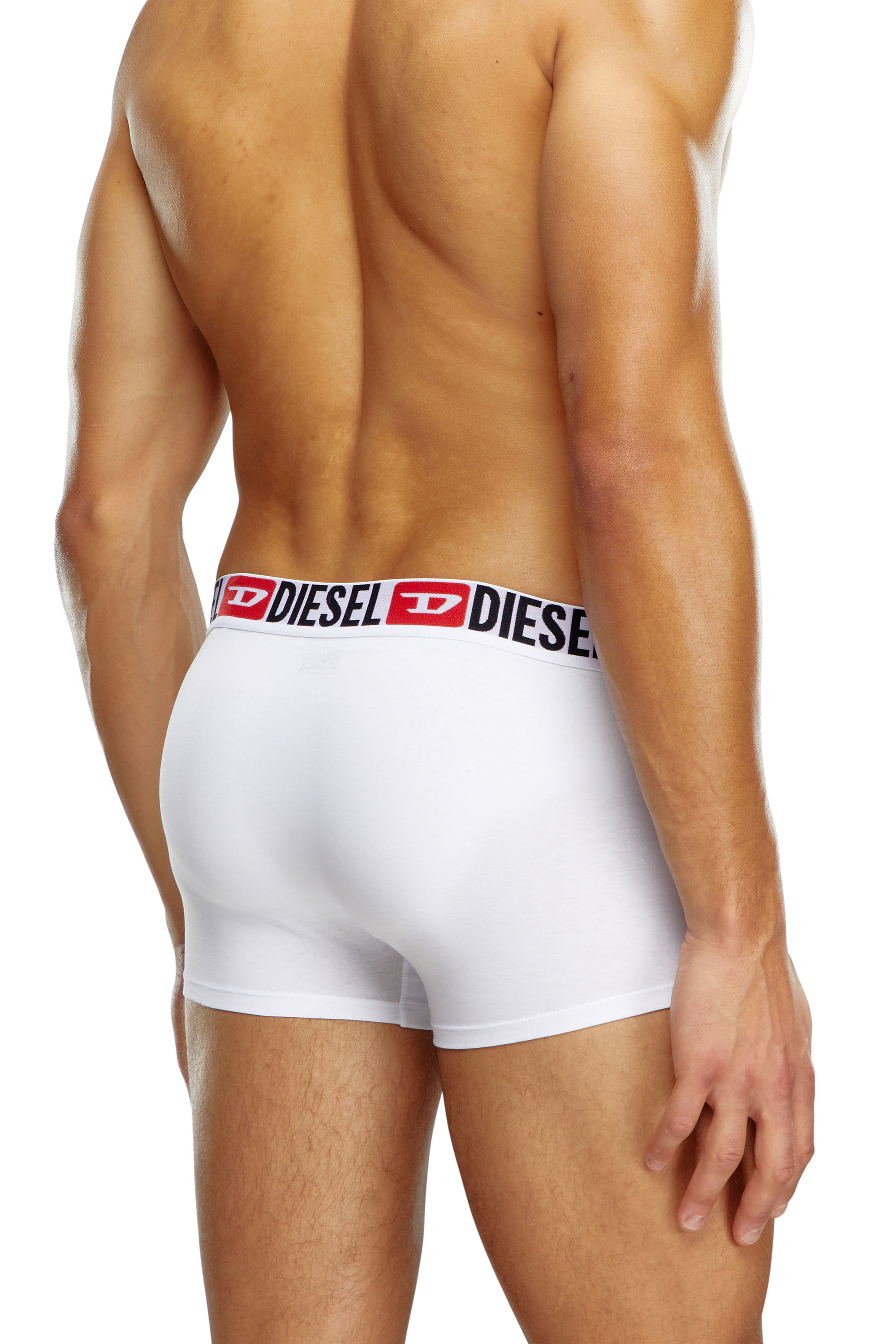 Diesel - UMBX-DAMIENTHREEPACK, Male Three-pack of all-over logo waist boxers in White - Image 3
