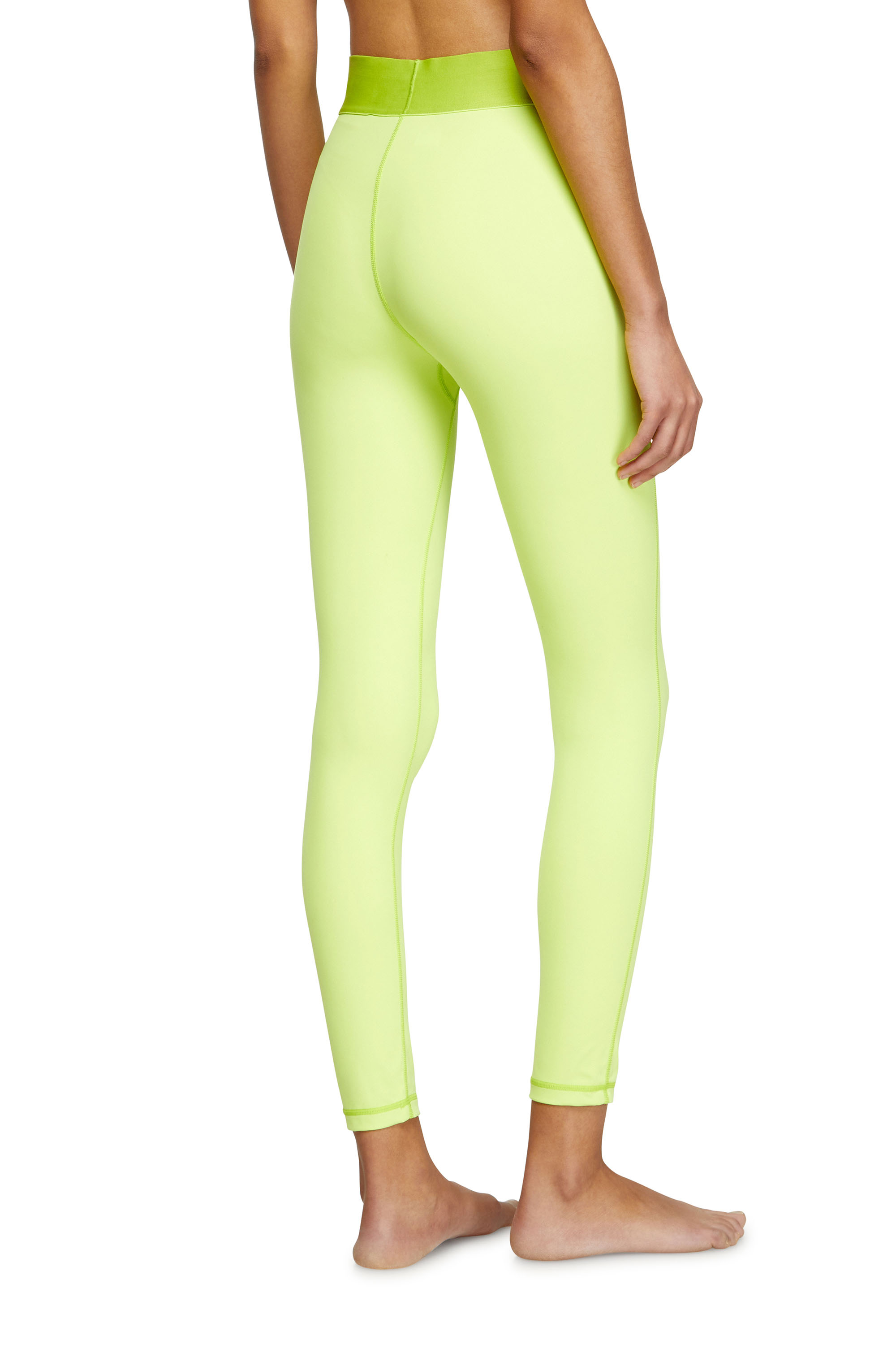 Diesel - ADELINE-D-POP, Leggings en microfibre avec logo tronqué Femme in Vert - 3