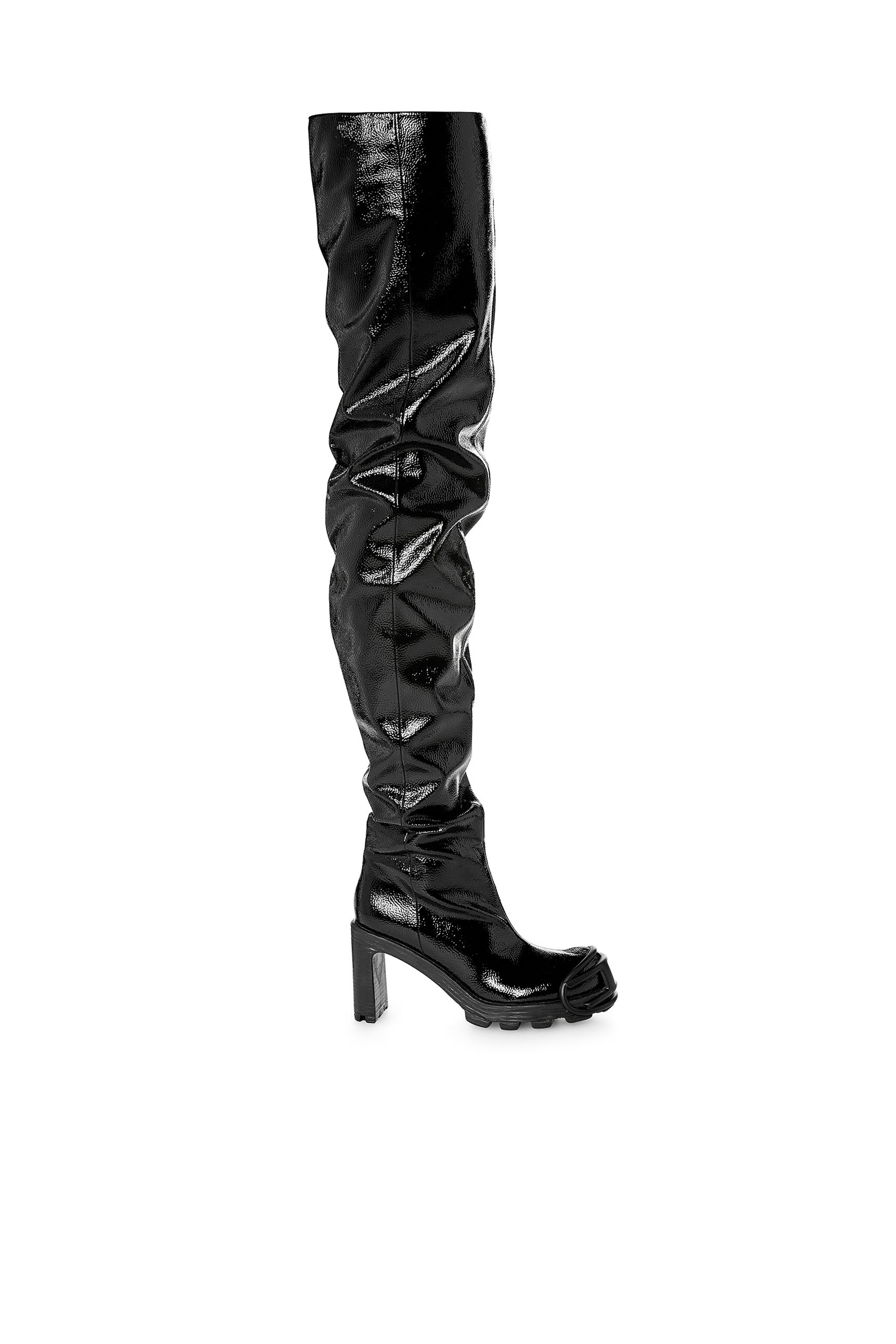 Diesel - D-HAMMER TBT D W, Female's D-Hammer-Glossy over-the-knee boots in Black - 1