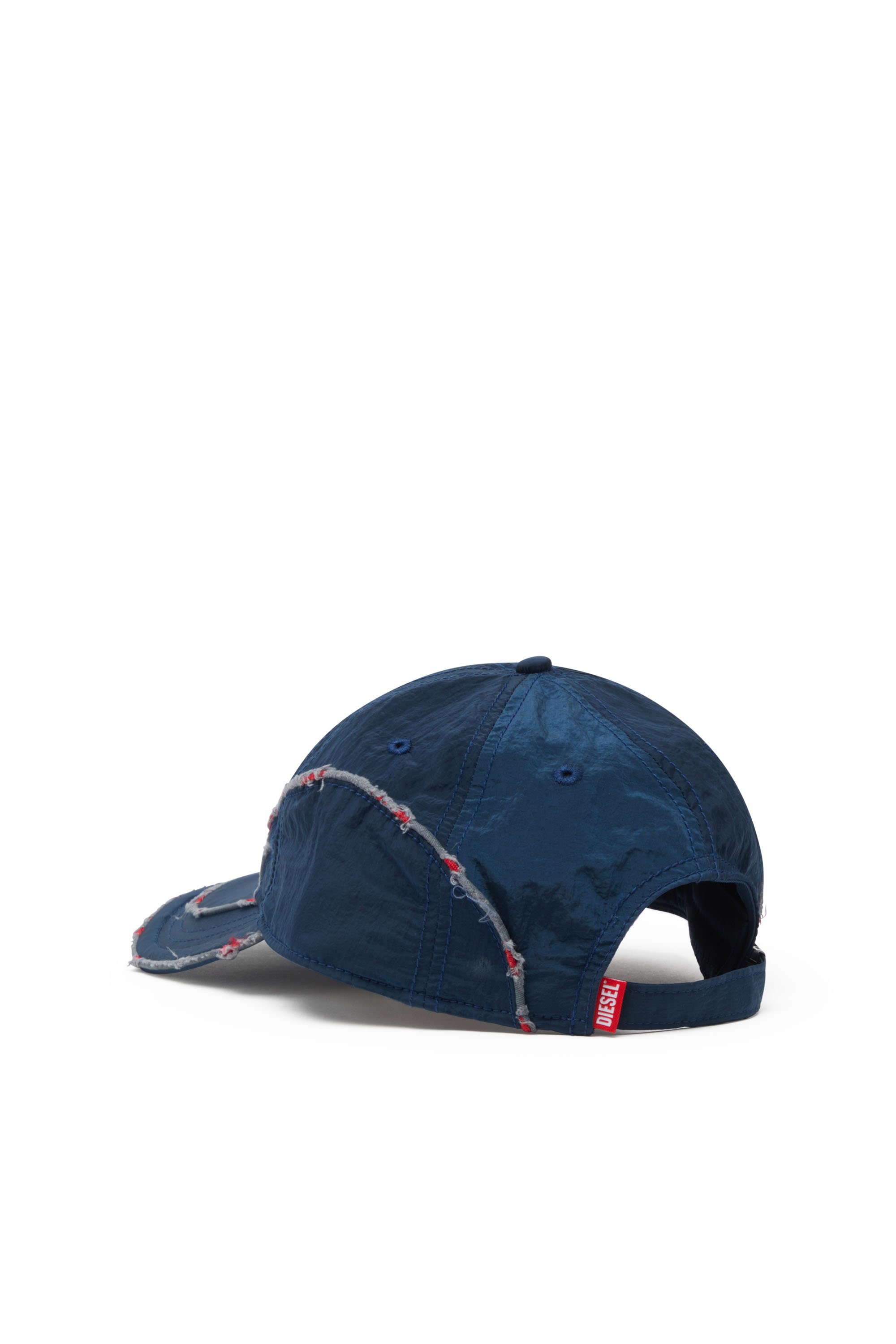 Diesel - C-ONNOR, Male's Crinkled nylon baseball cap with tonal D in Blue - 2