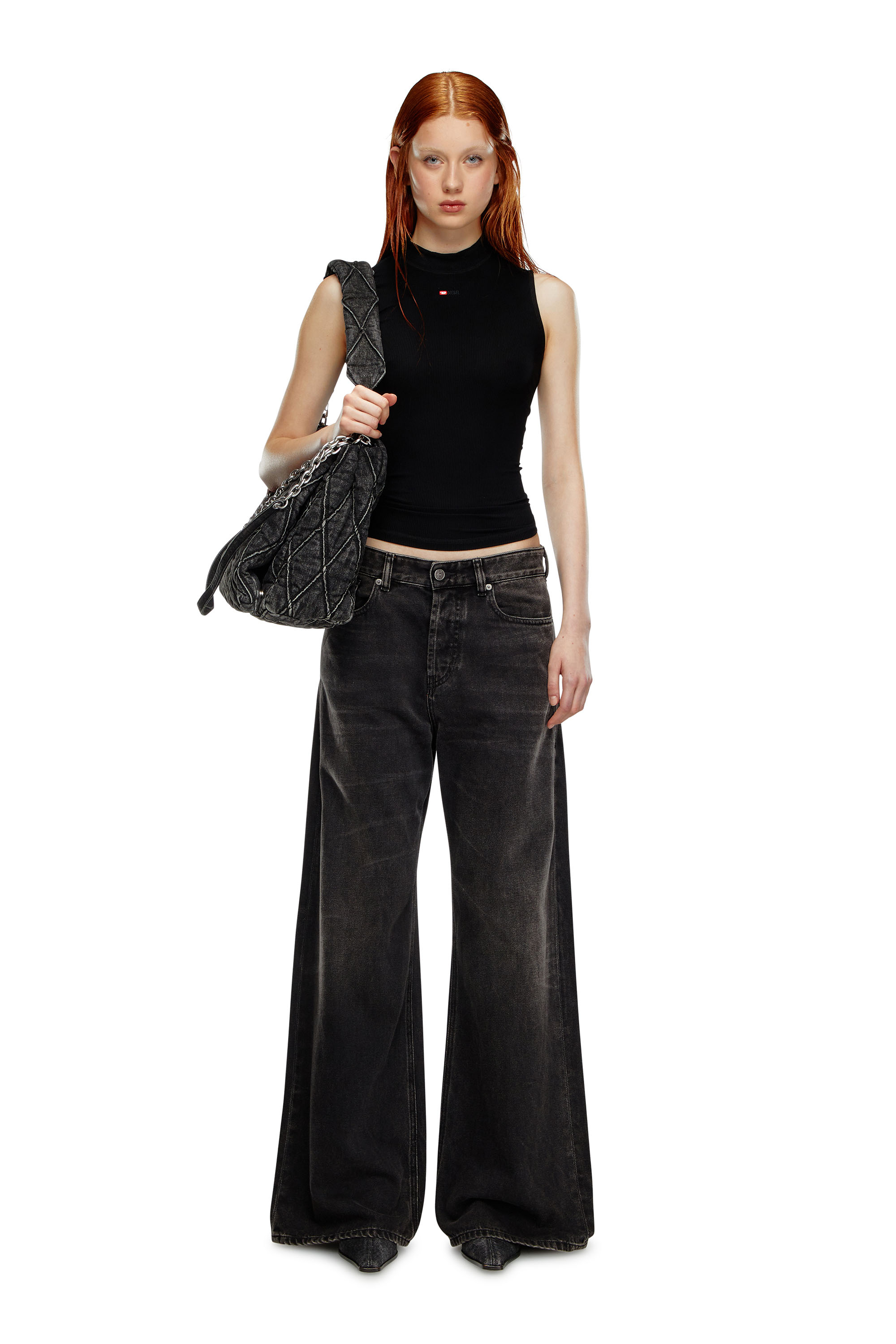 Diesel - Female's Relaxed Jeans 1996 D-Sire 09J96, Black/Dark Grey - 2