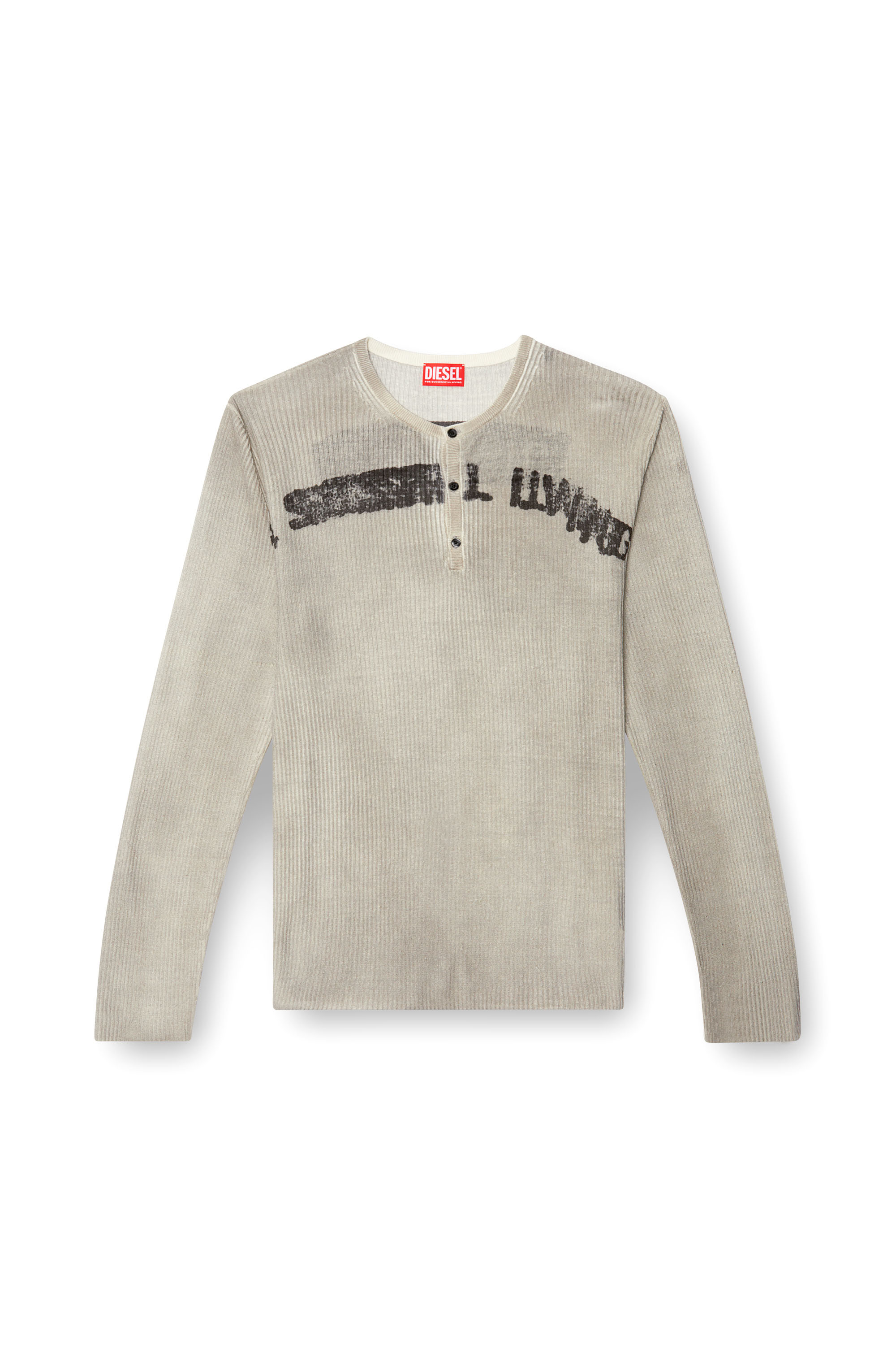 Diesel - K-ROBBY, Pull Henley effet sali, en lin Mixte in ToBeDefined - 7