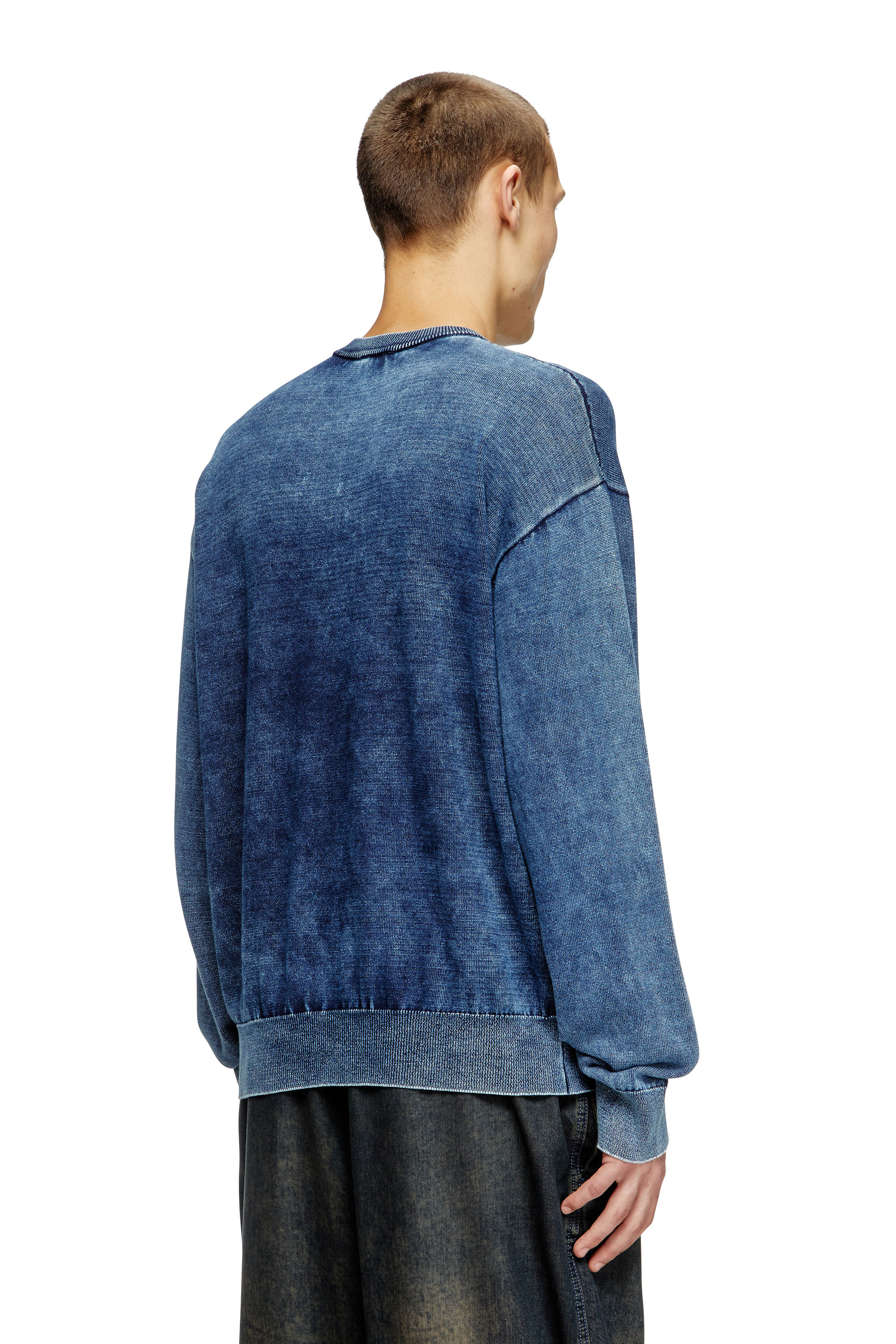 Diesel - K-FENICOL, Pull indigo avec logo du phénix Homme in Bleu - 3