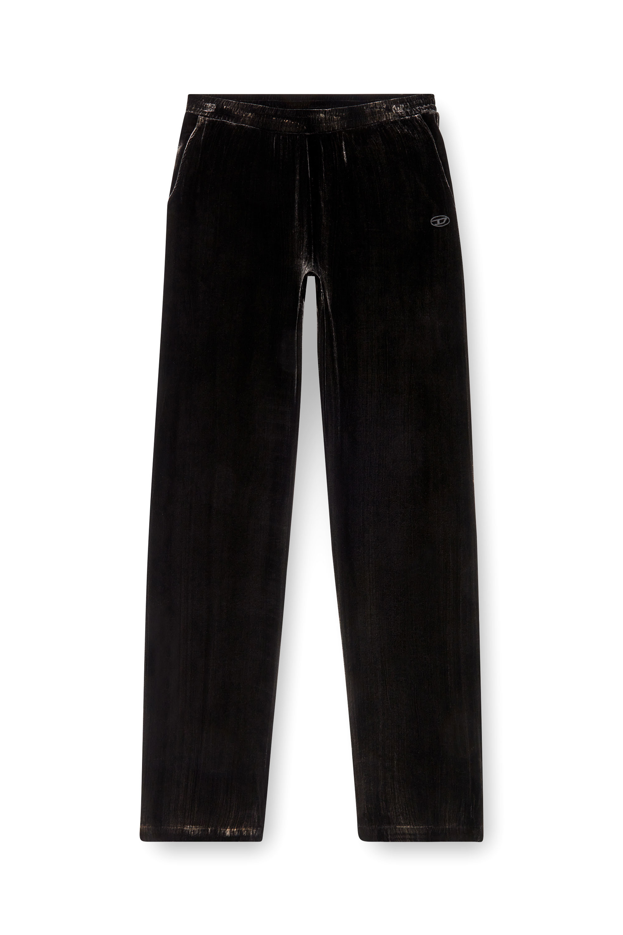 Diesel - P-SALFORD, Male's Track pants in treated velvet in Black - 5