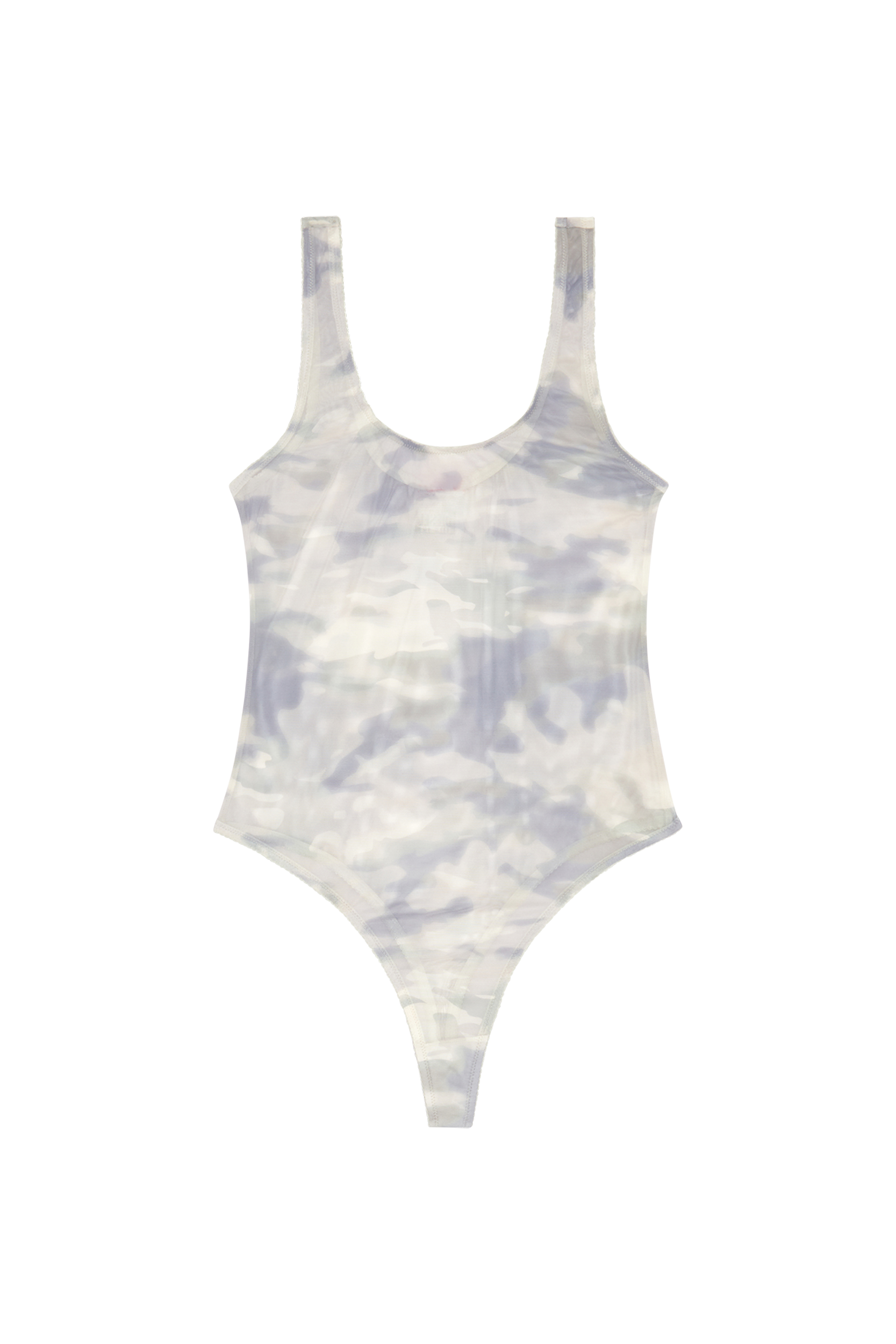 Diesel - UFBY-YOMA, Female Thong bodysuit in camo stretch mesh in Grey - Image 3