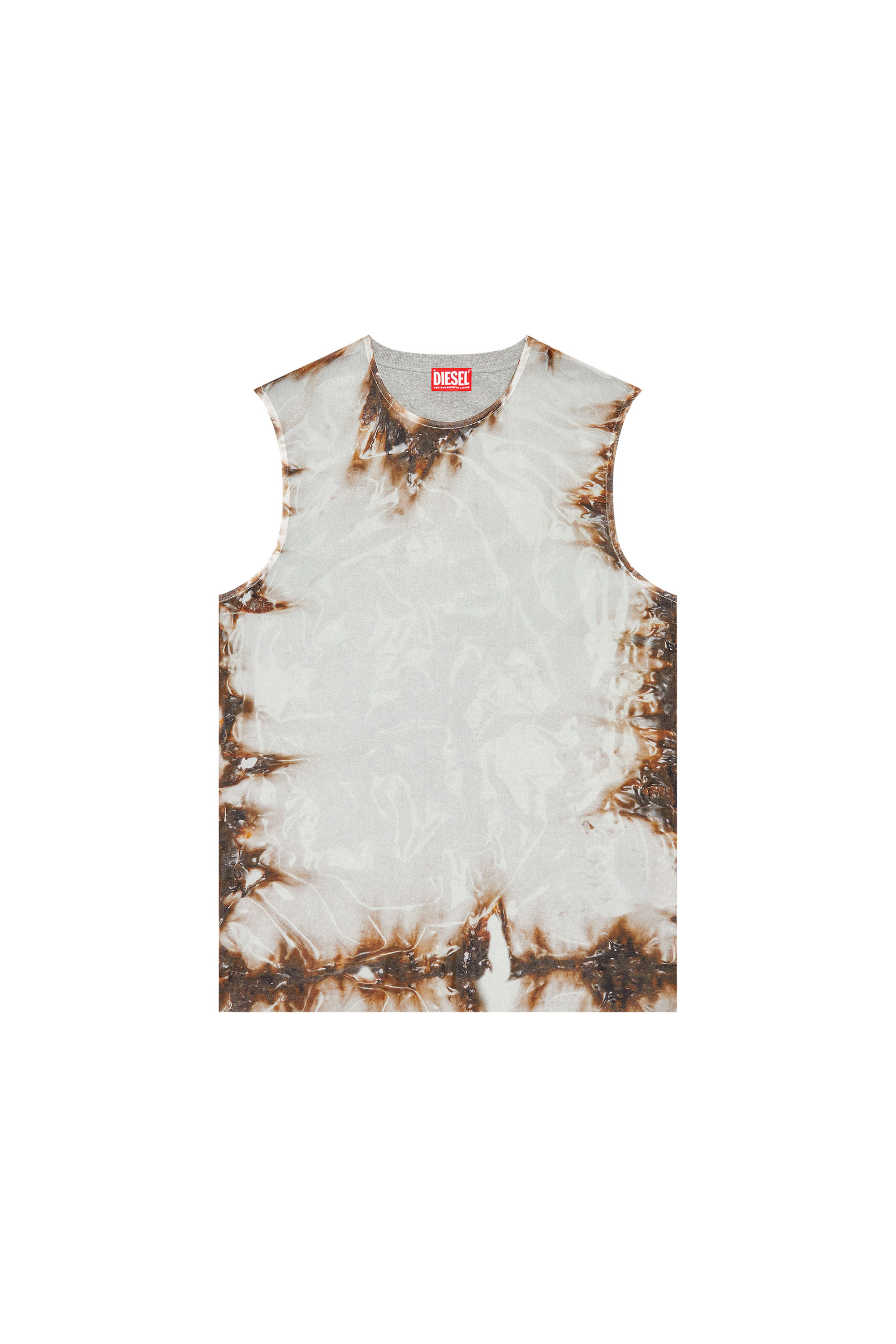 Diesel - T-BISCO-BURN-ART, Male Tulle top with burning plastic print in Multicolor - Image 6