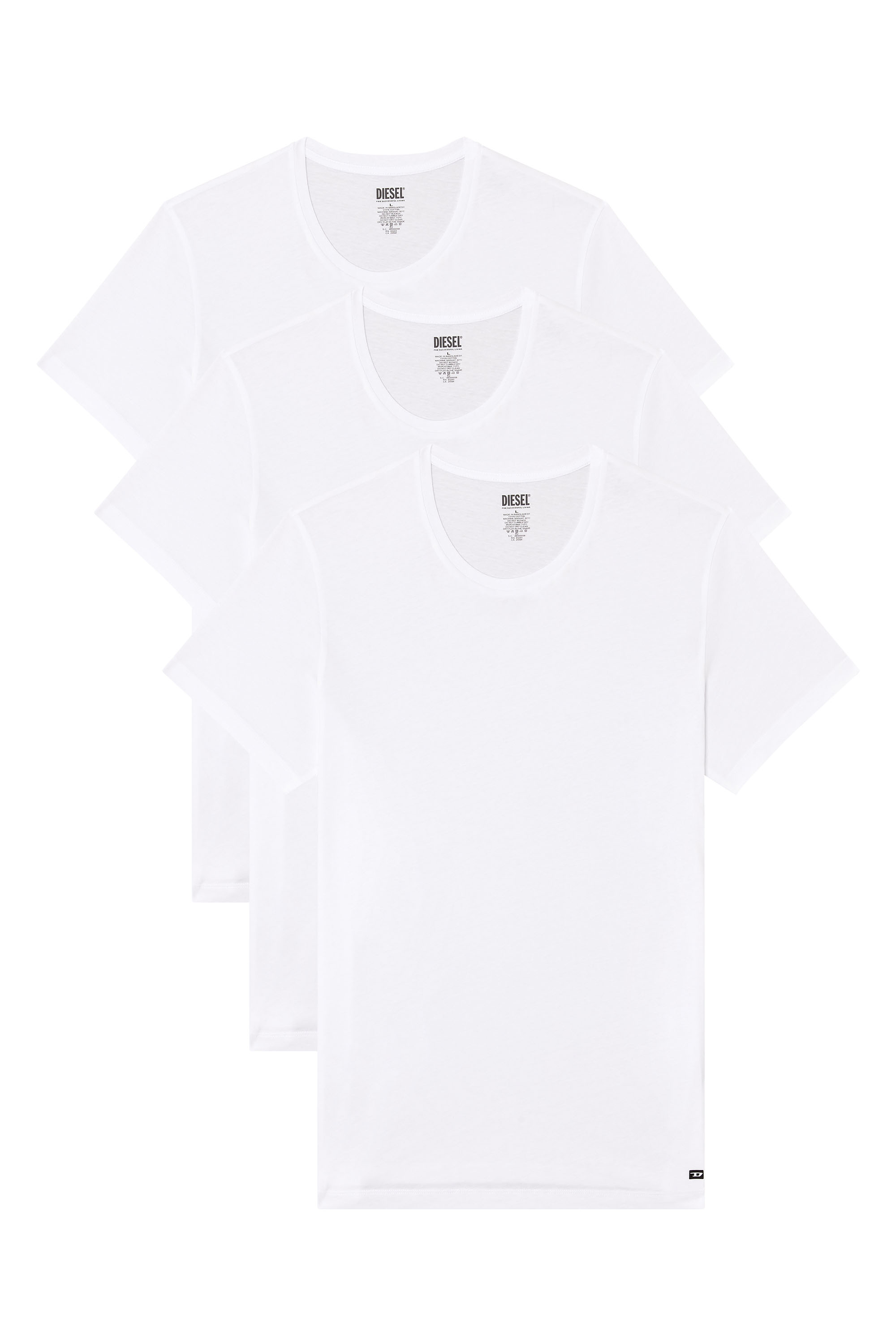 Diesel - RANDAL-D-BOX-3PACK, Lot de trois T-shirts Homme in Blanc - 1