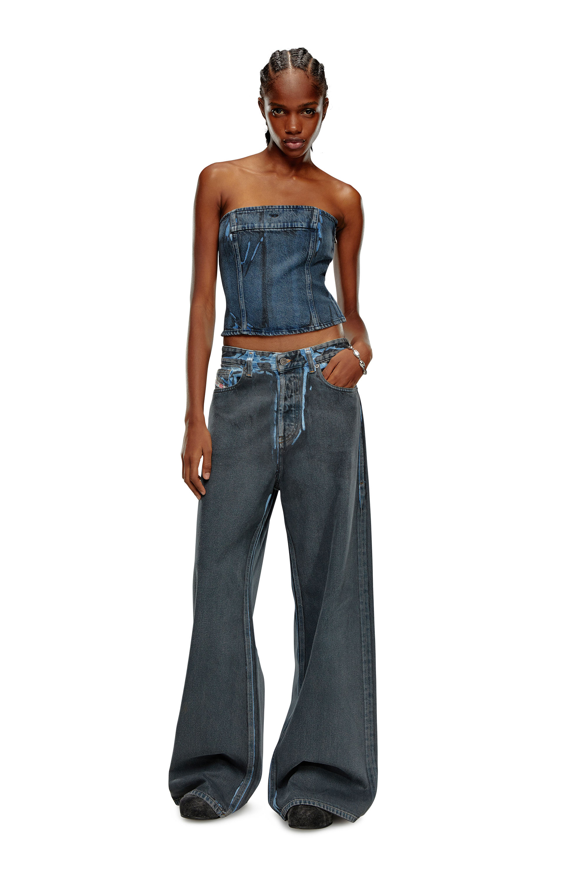 Diesel - Femme Straight Jeans 1996 D-Sire 09I47, Noir/Gris foncé - Image 1
