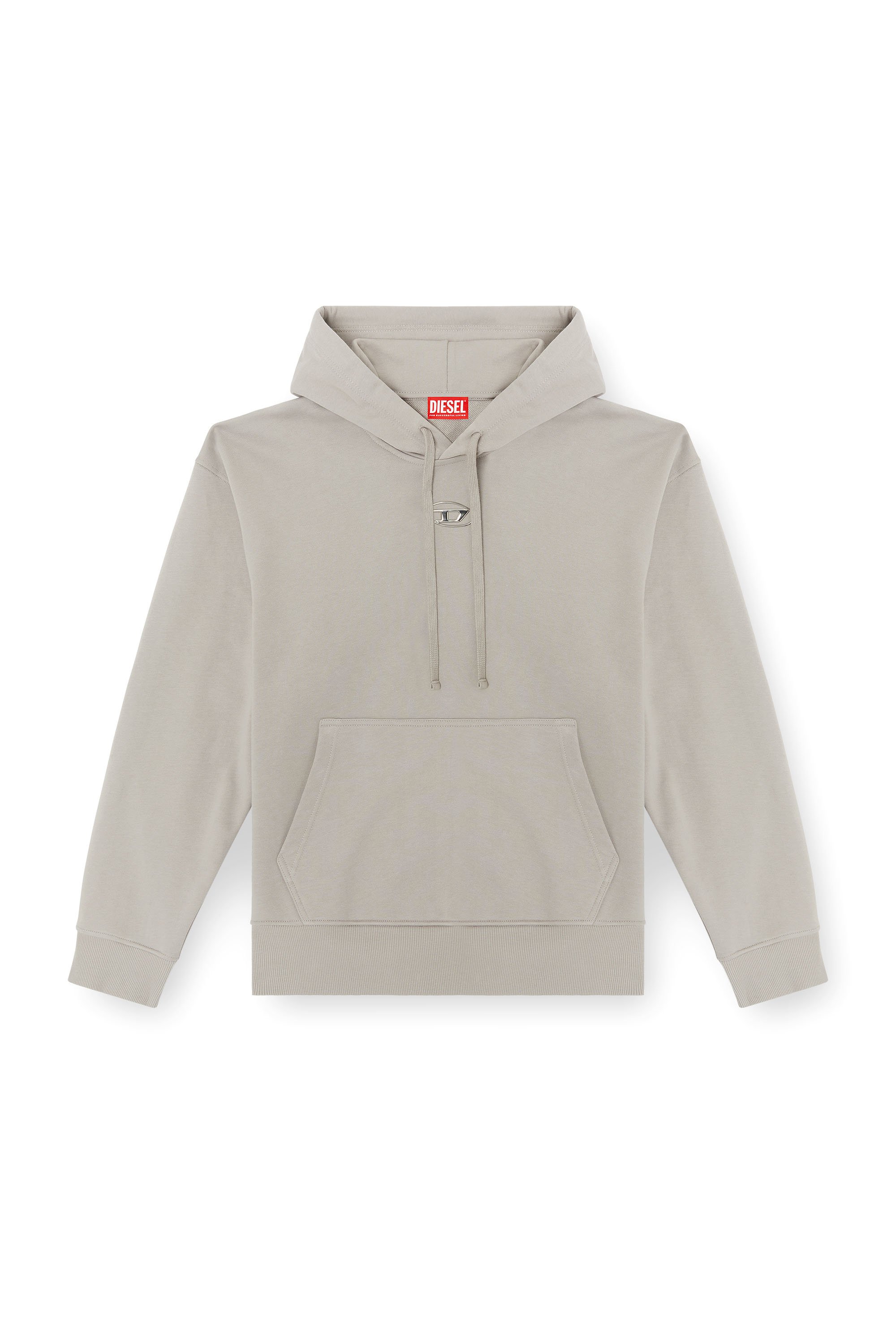 Diesel - S-MACS-HOOD-OD, Sweat-shirt à capuche oversize avec logo métallisé Homme in Gris - 4