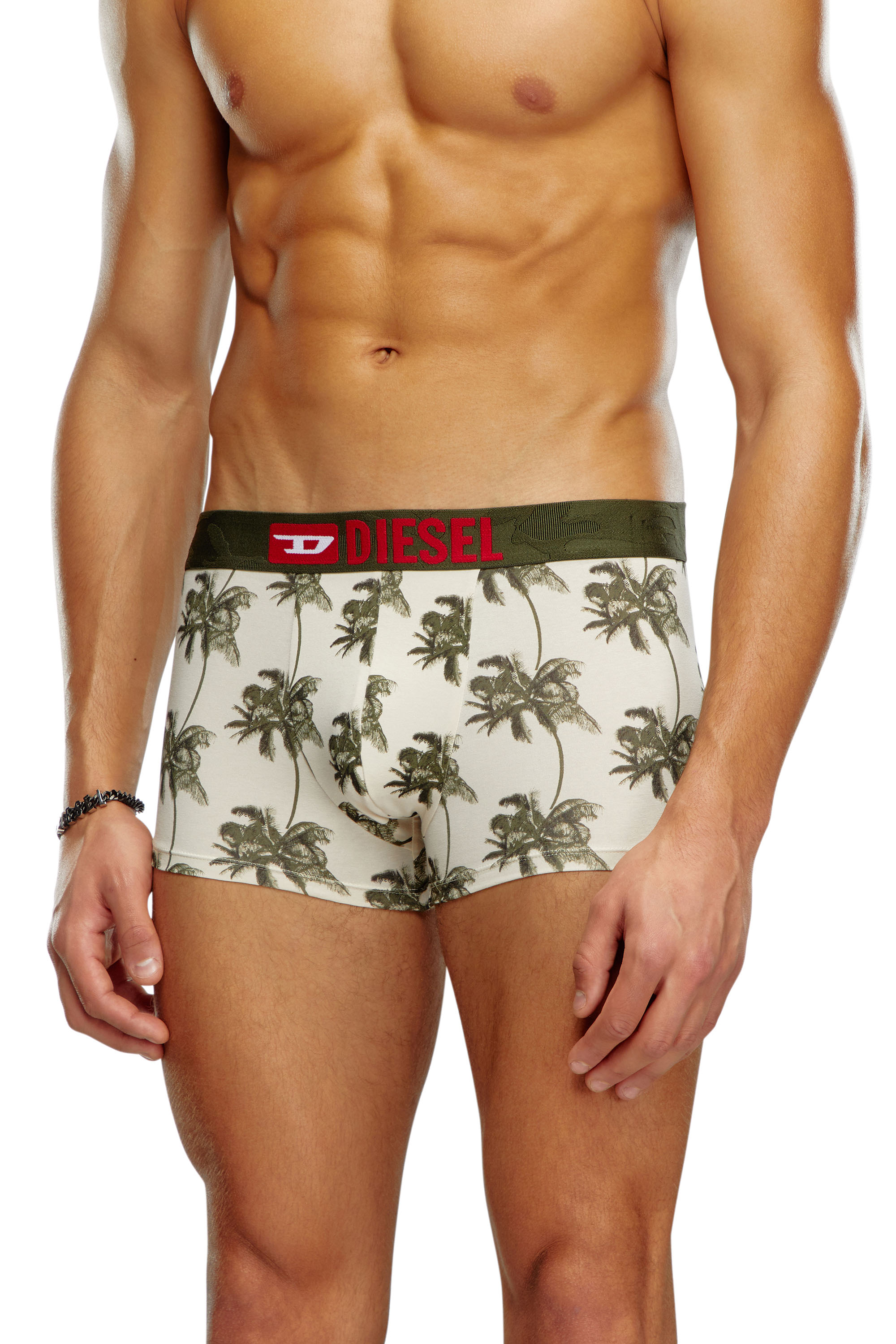 Diesel - UMBX-DAMIENTHREEPACK, Male's Three-pack palm-tree boxer briefs in Military Green - 2