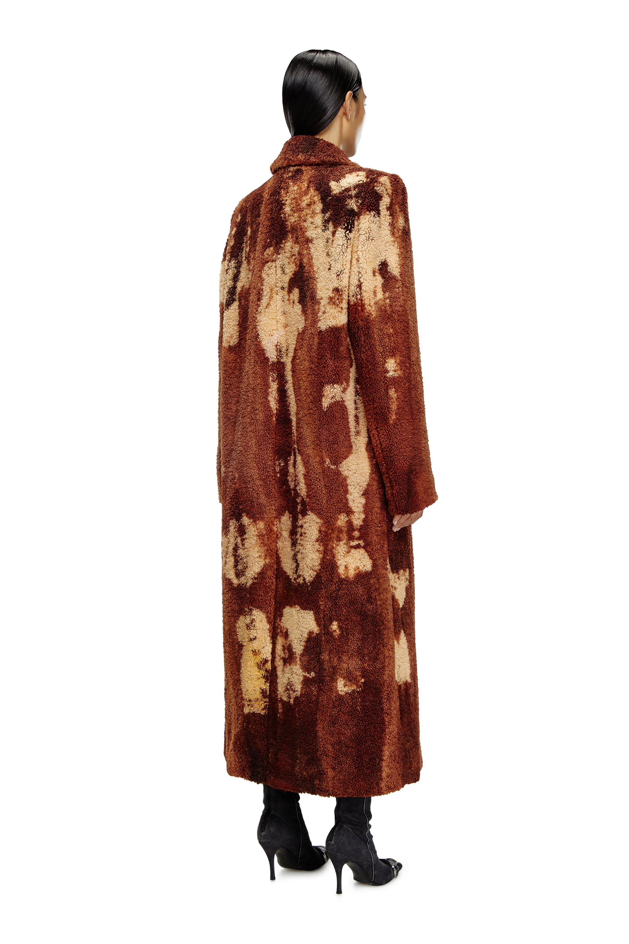 Diesel - W-ILLOW, Female's Long coat in treated teddy fleece in Brown - 3