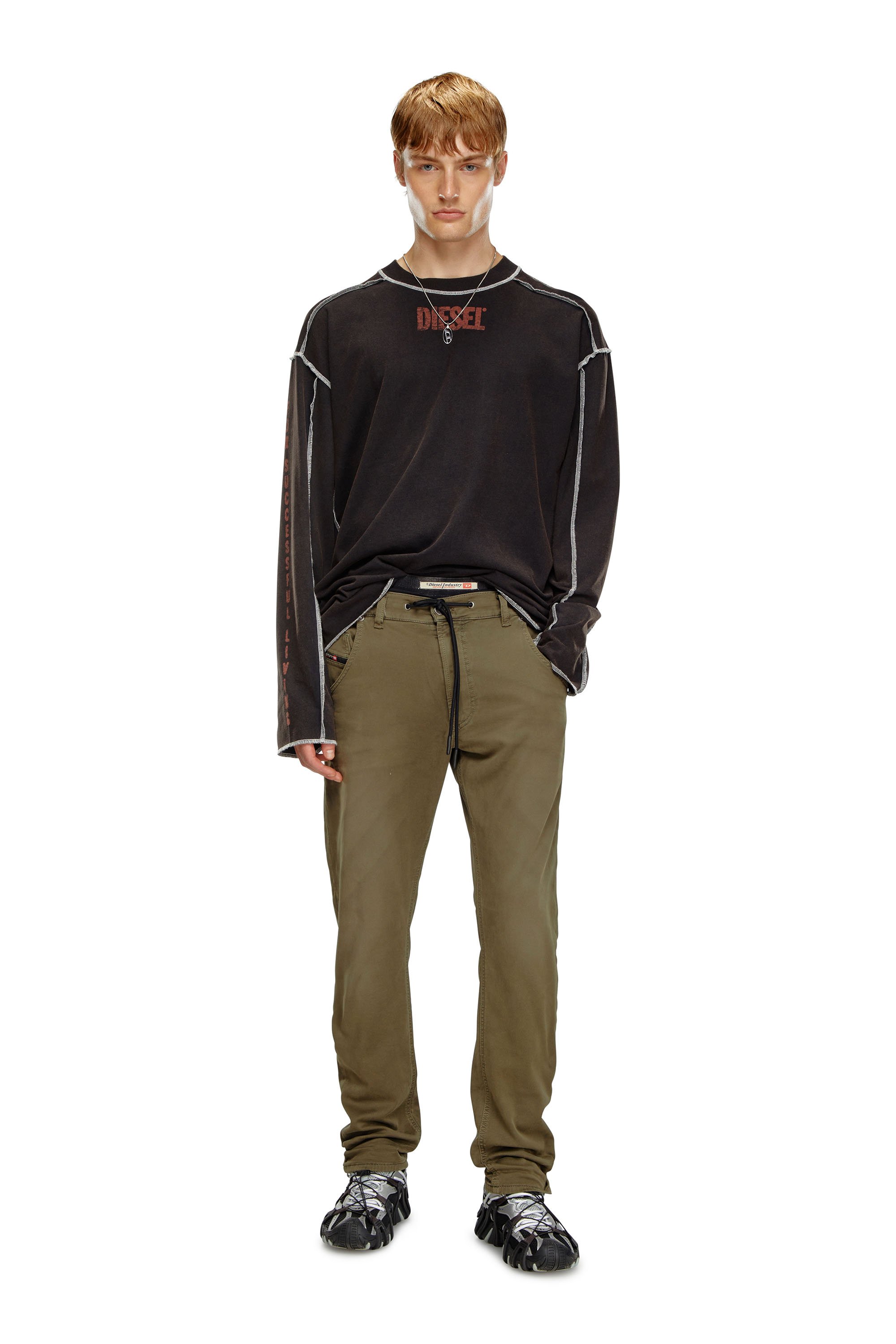 Diesel - Male Tapered 2030 D-Krooley Joggjeans® 0670M, Military Green - Image 1