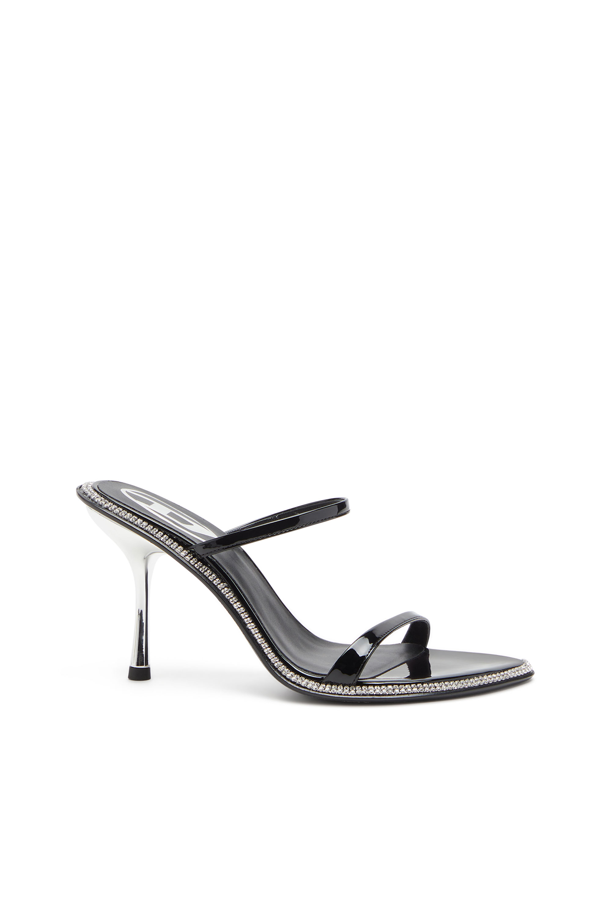 Diesel - D-HAVANNA SDL, Female's D-Havanna-Strappy patent mules with crystals in Black - 1