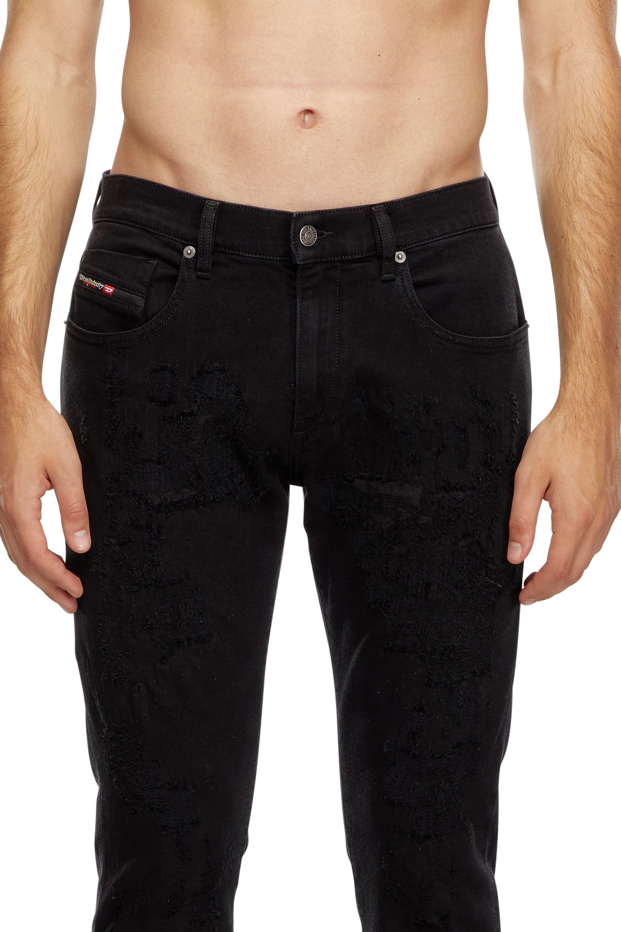 Diesel - Slim Jeans 2019 D-Strukt 09K36 Homme, Noir/Gris foncé - Image 5