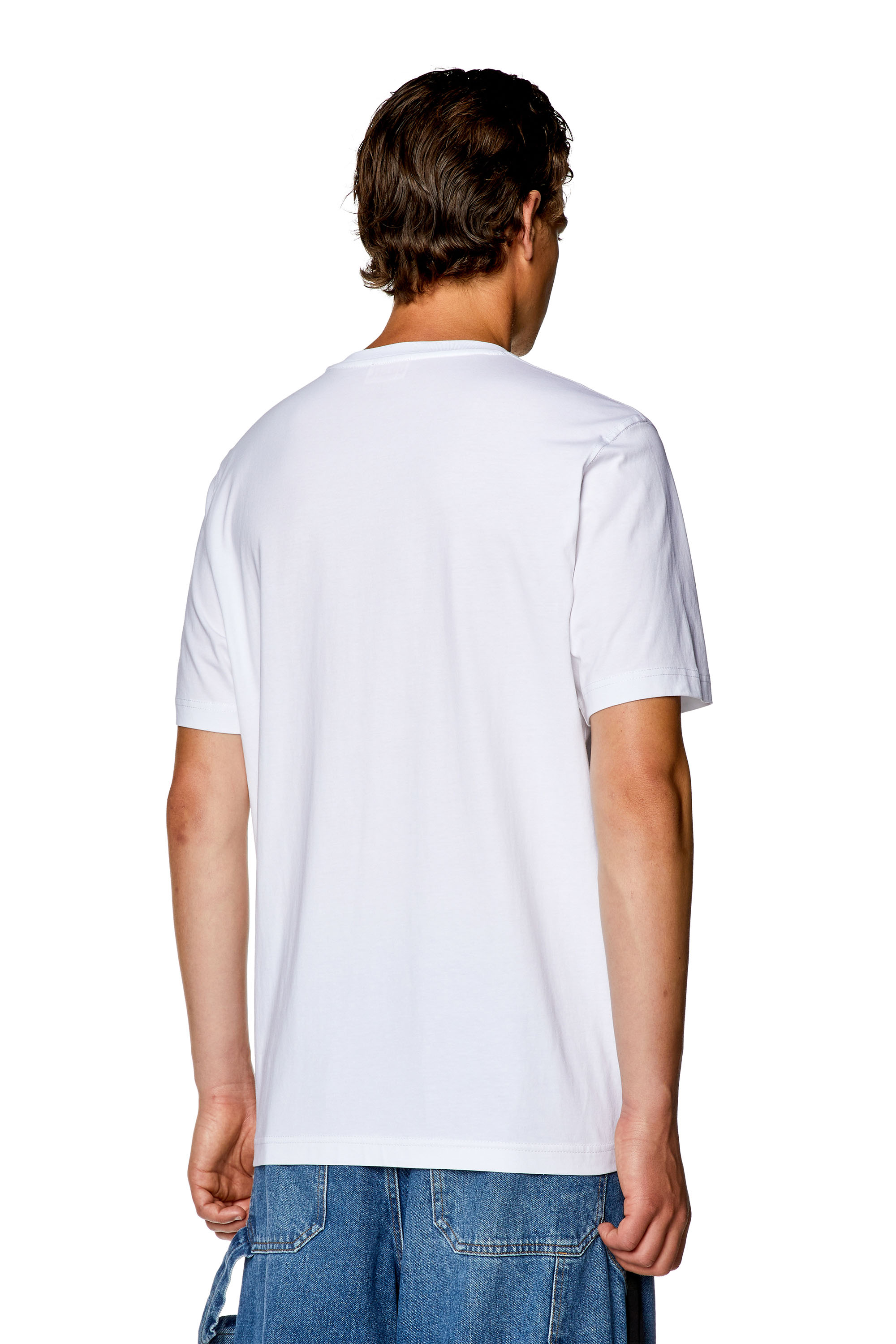 Diesel - T-JUST-NLABEL, Homme T-shirt avec empiècement à logo in Blanc - Image 2