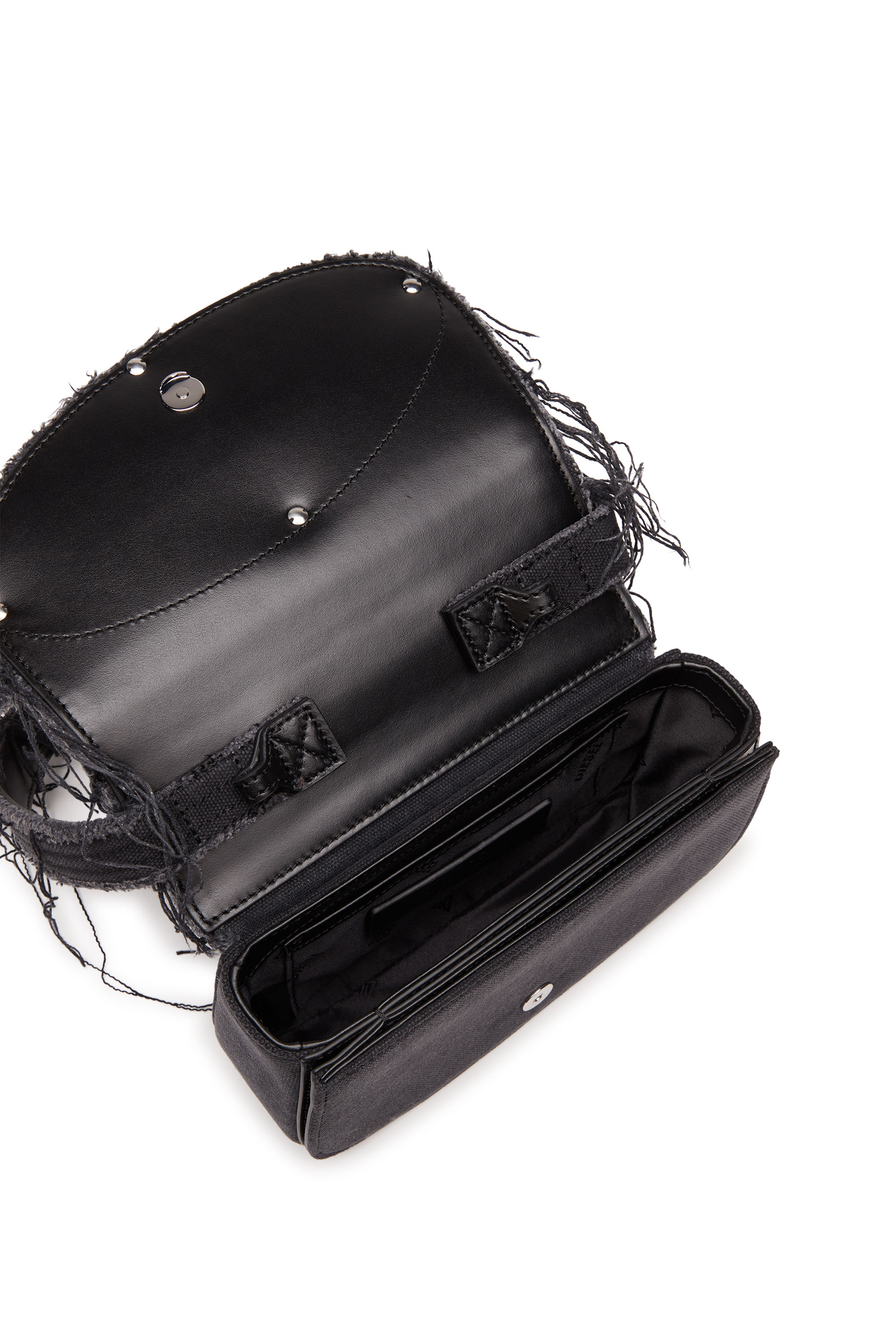 Diesel - 1DR, Female's 1DR-Iconic shoulder bag in canvas and leather in Black - 4