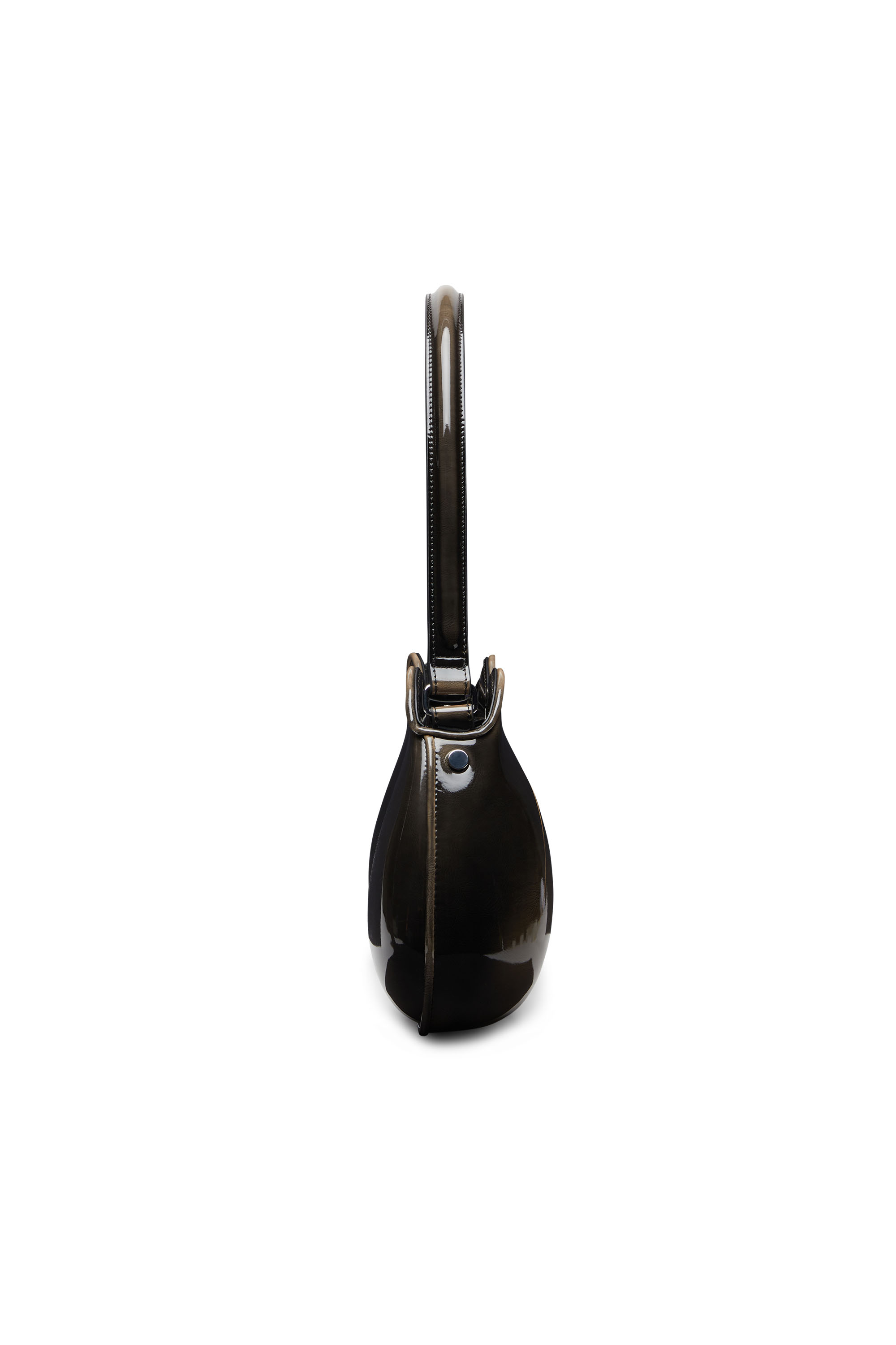 Diesel - DOUBLE-D SHOULDER, Female's Rigid shoulder bag in dégradé glossy PU in Black/Bronze - 3