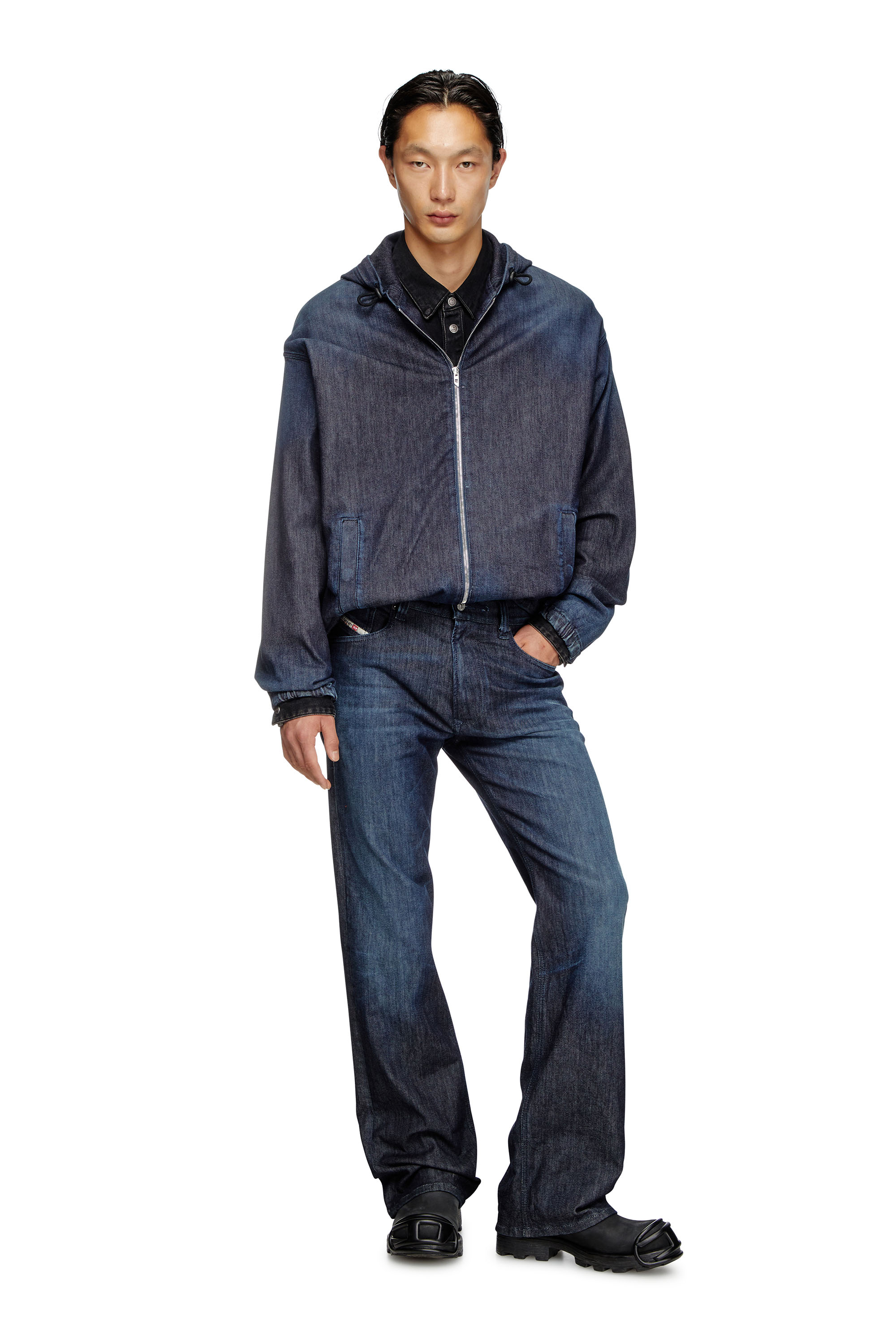 Diesel - D-WYNNY JOGG, Male's Hooded JoggJeans jacket in Dark Blue - 2