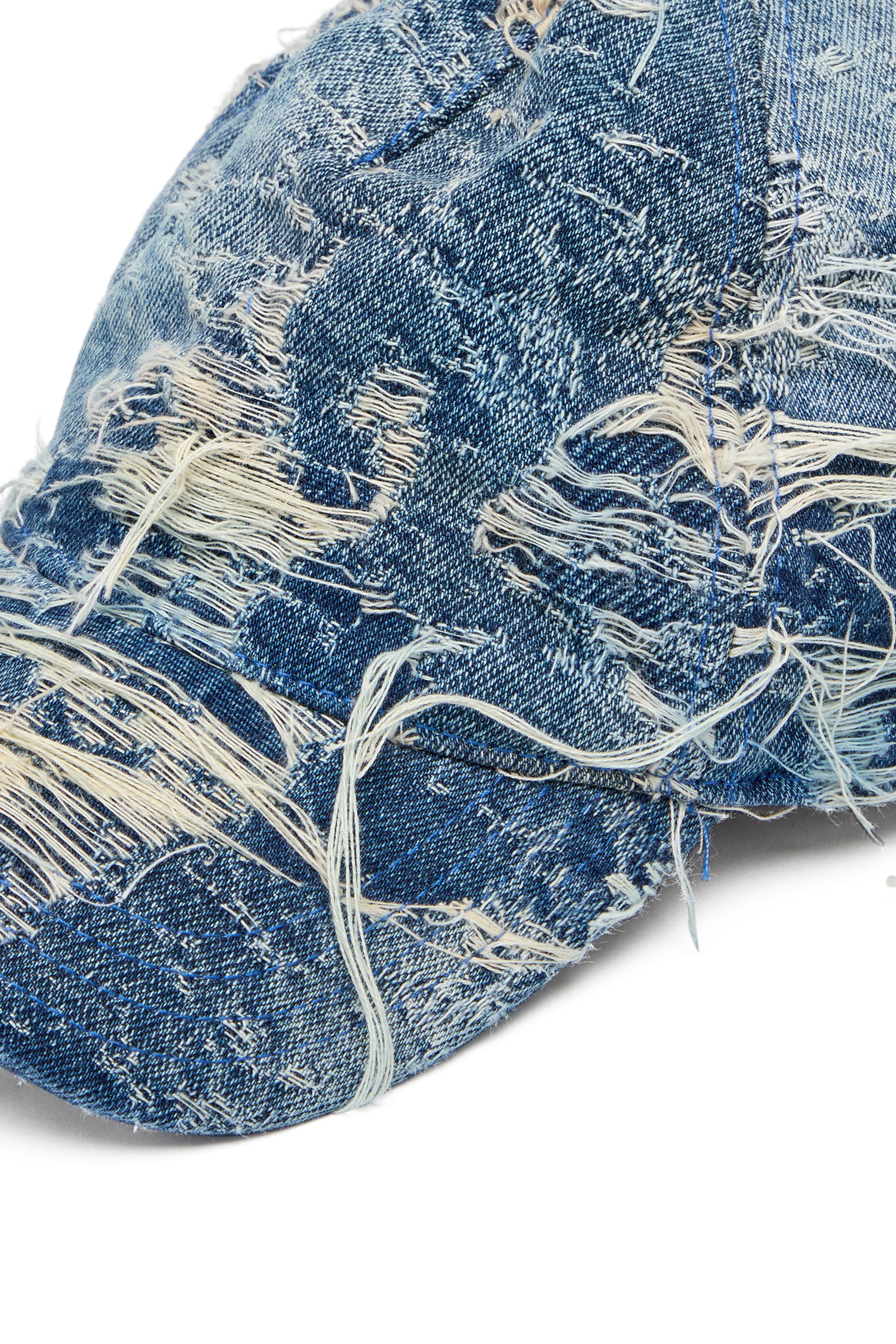 Diesel - C-ASSIDY, Male's Baseball cap in distressed denim in Blue - 3