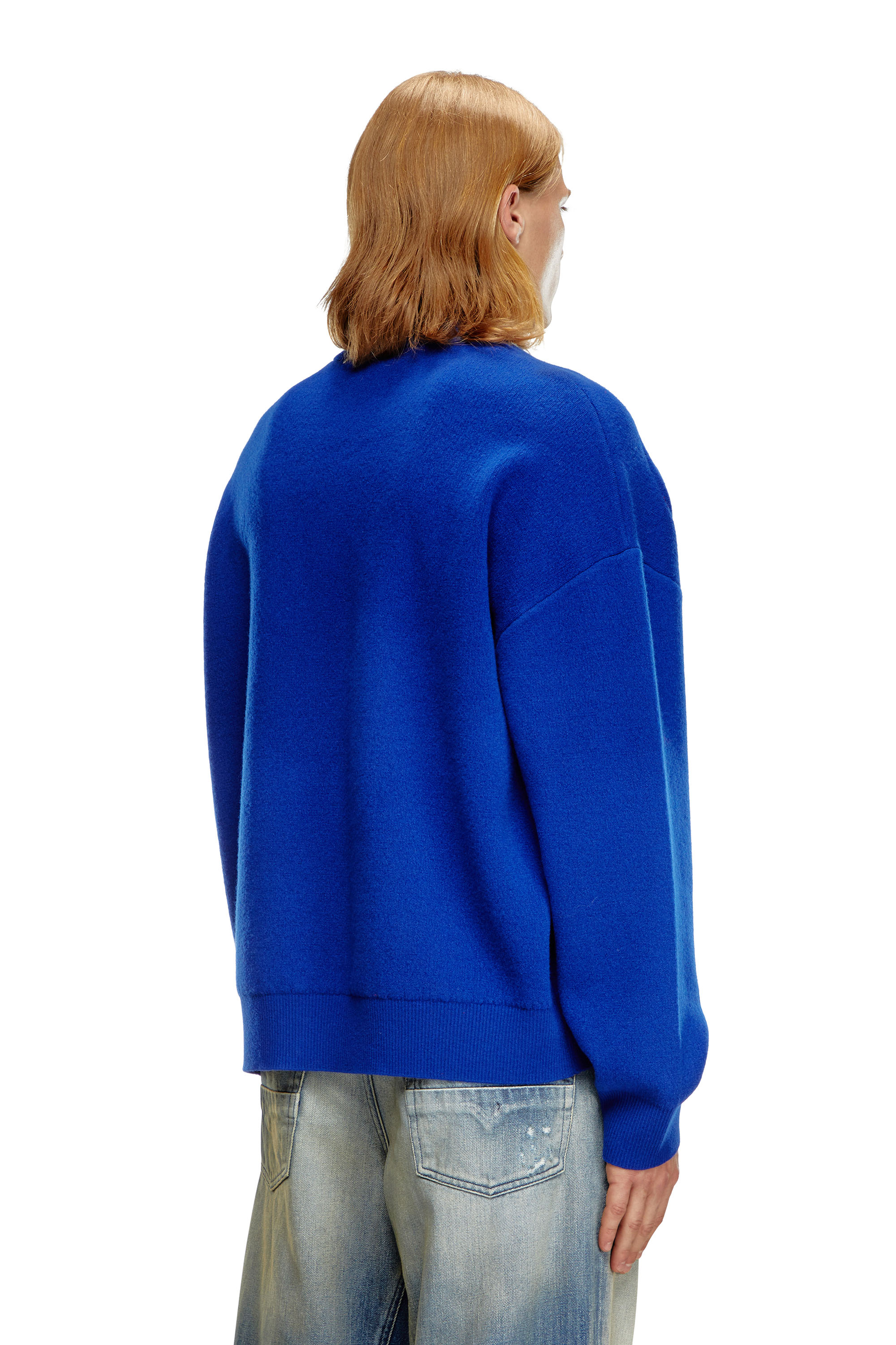 Diesel - K-RATIO, Male Wool-blend jumper with graphic logo in Blue - Image 3