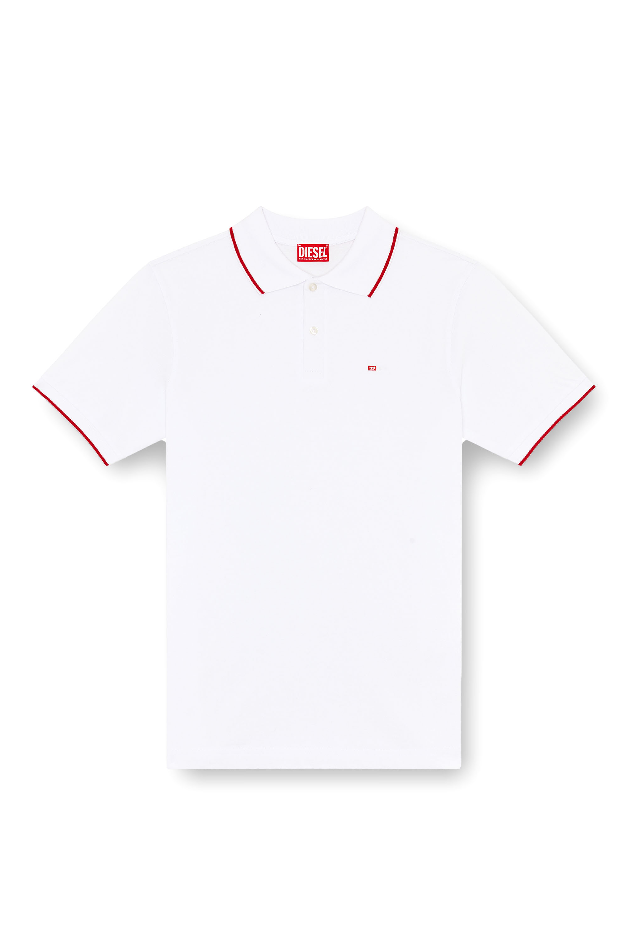 Diesel - T-FERRY-MICRODIV, Polo avec micro broderie Diesel Homme in Blanc - 4