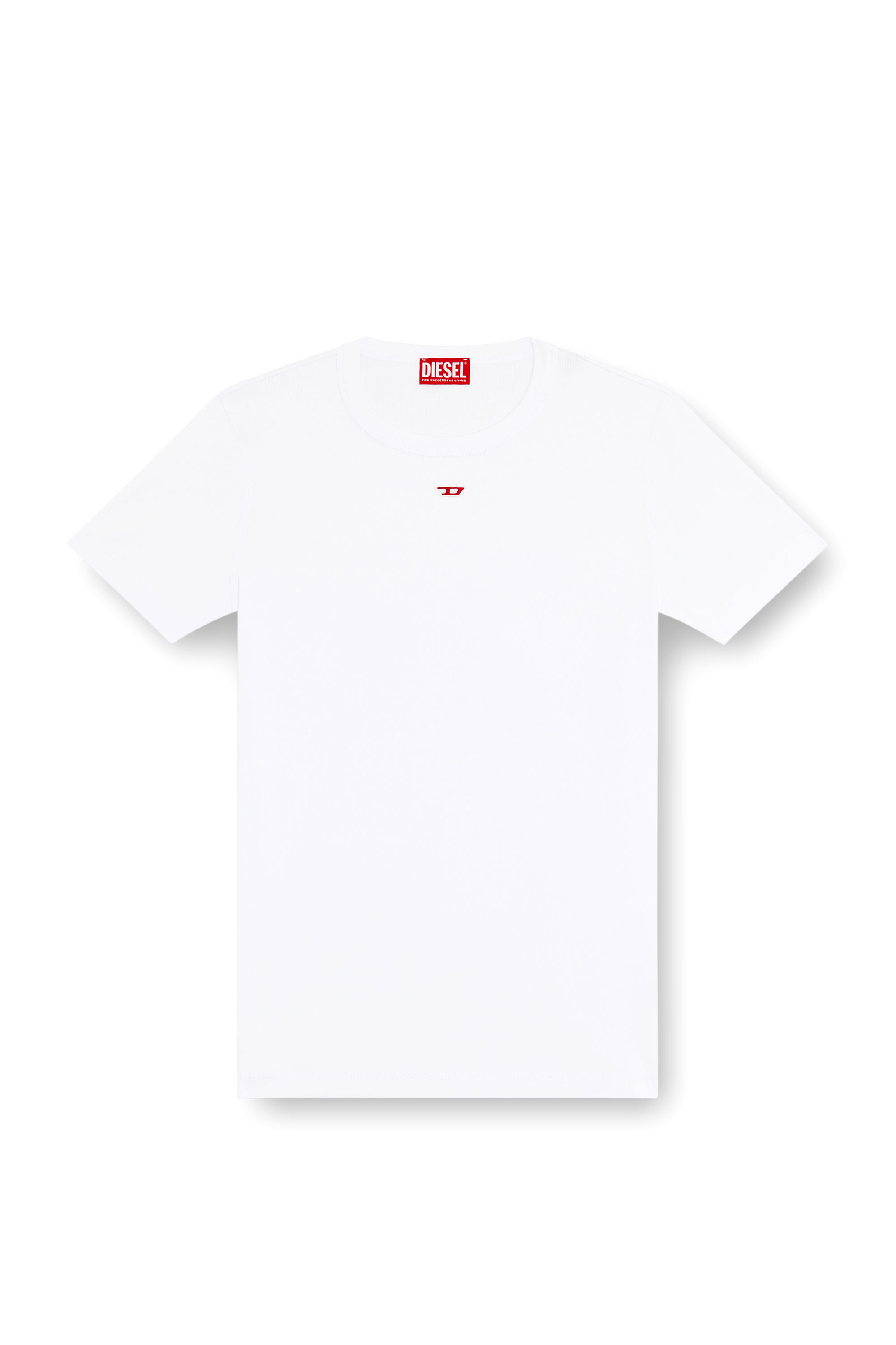 Diesel - D-RIBBER-N, Homme T-shirt avec empiècement D in Blanc - Image 4