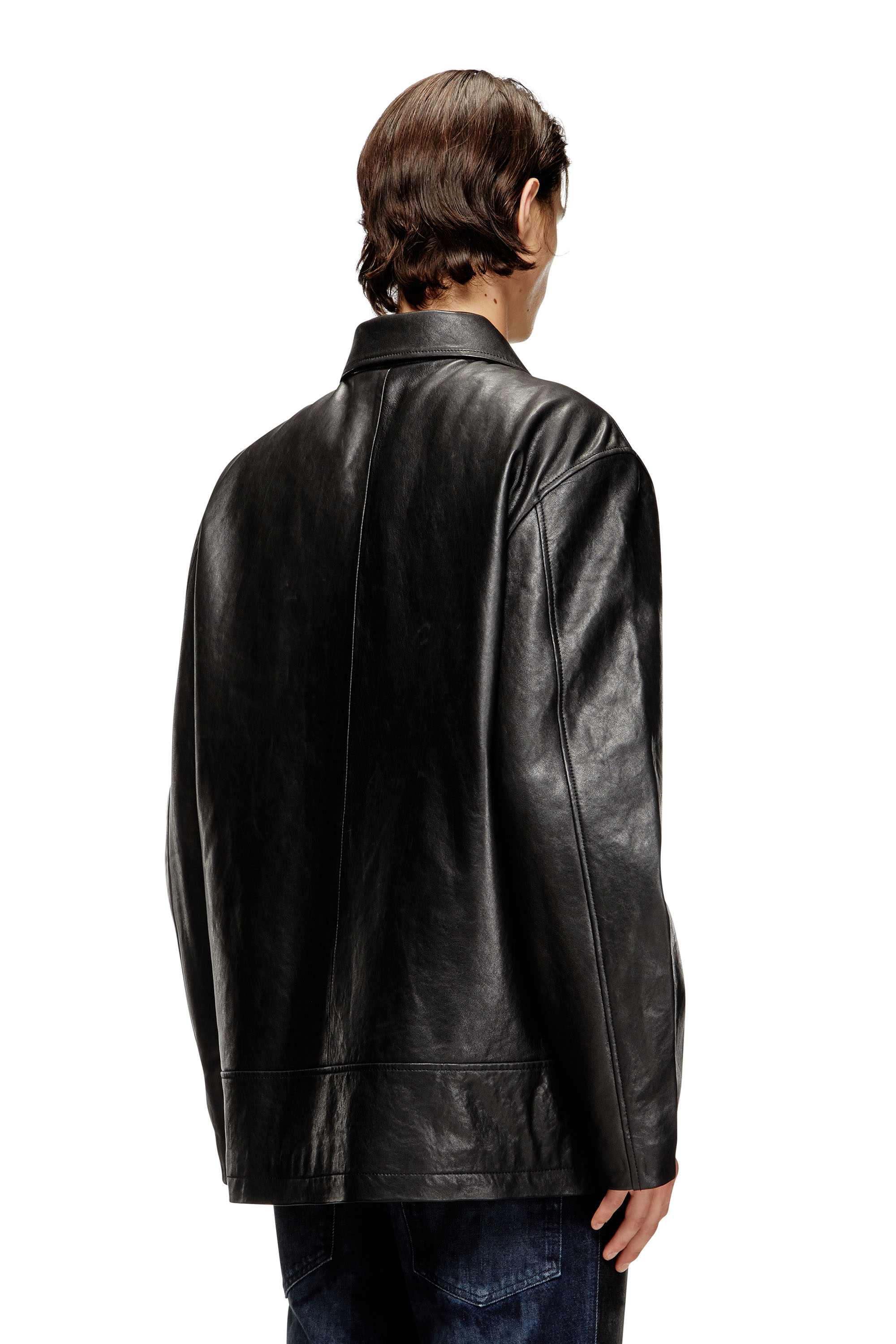 Diesel - L-JESS, Male's Padded leather jacket in Black - 3