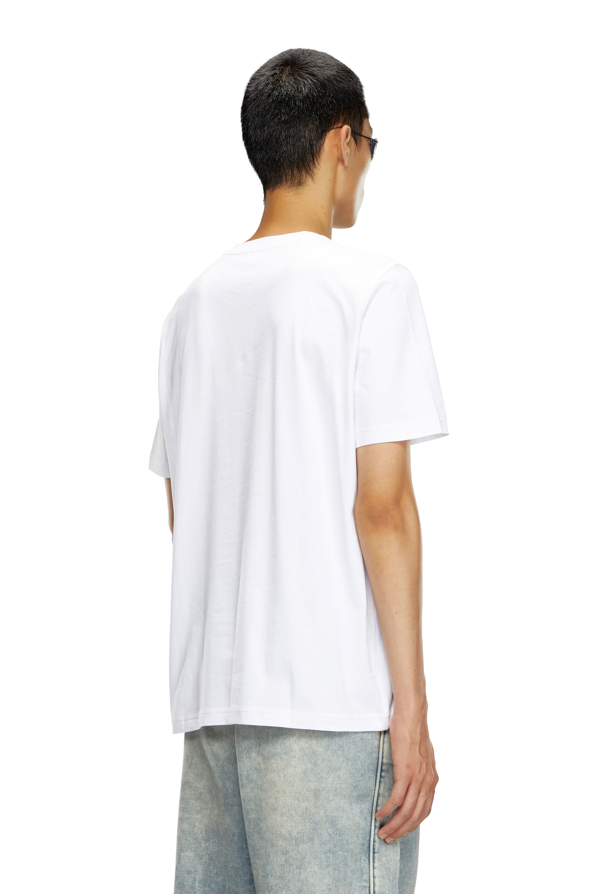 Diesel - T-ADJUST-K17, T-shirt avec logo effet œilleton Homme in Blanc - 3