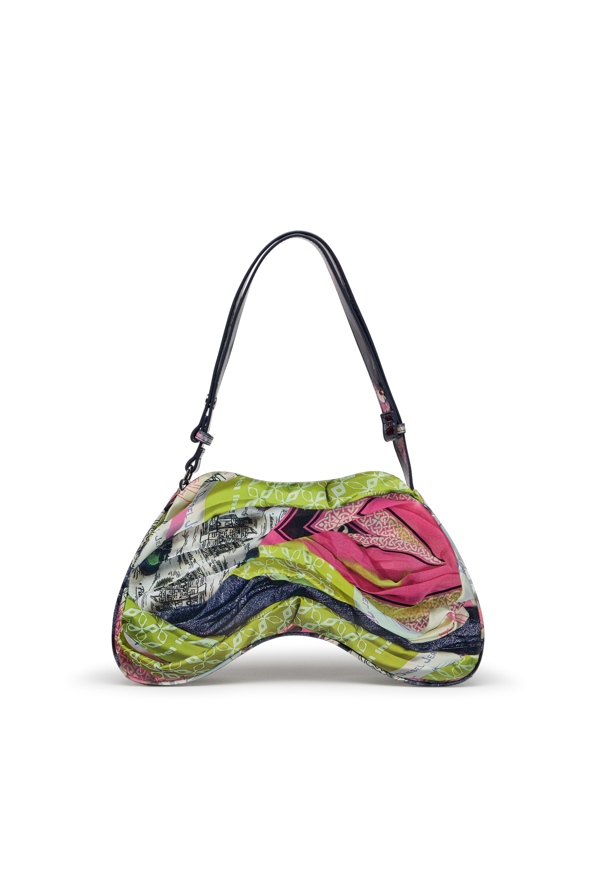 Diesel - PLAY SHOULDER, Female's Play-Glossy shoulder bag with print in Pink/Yellow - 2