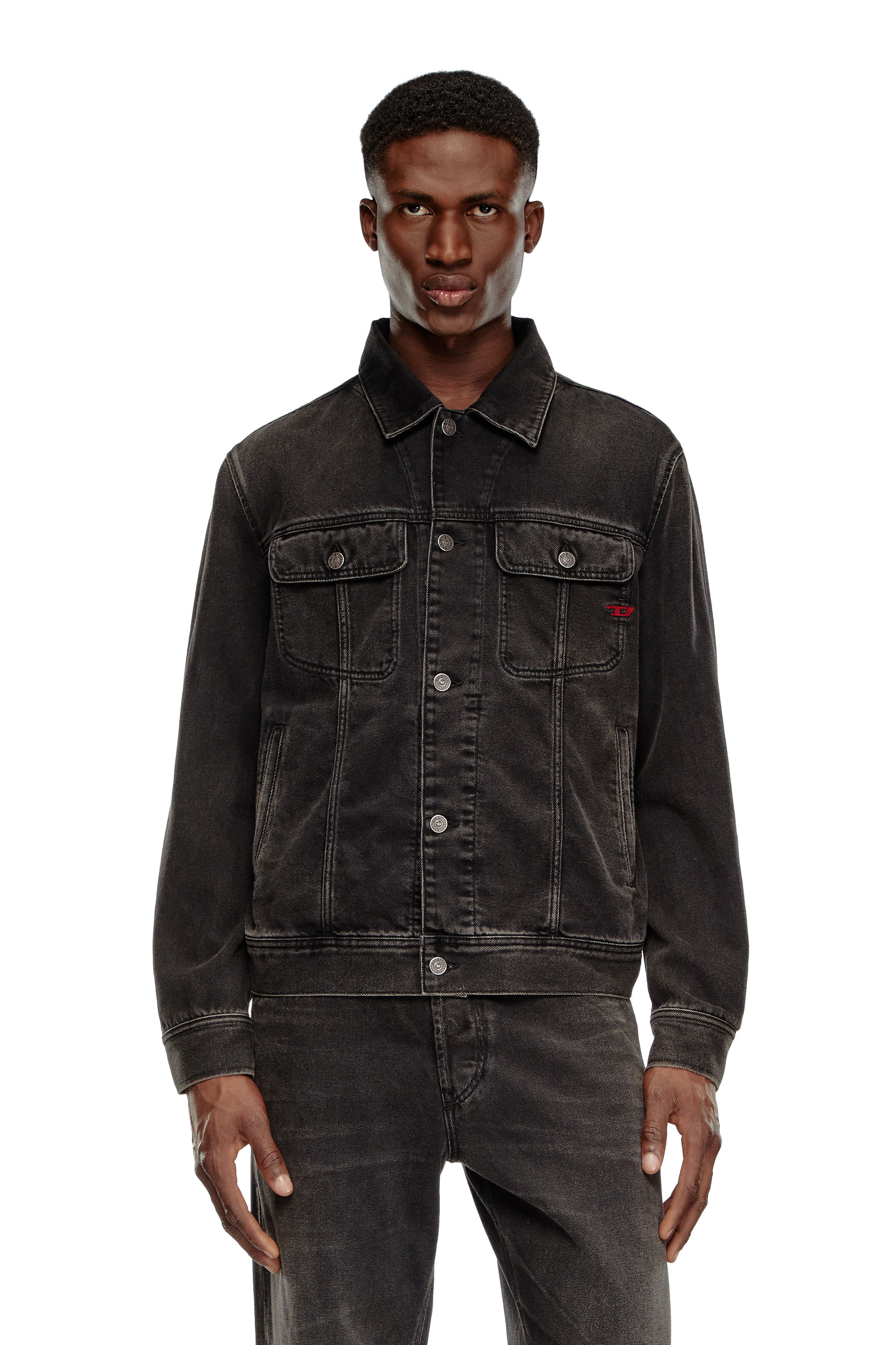 Diesel - D-BARCY, Male's Regular-fit trucker jacket in Black - 5